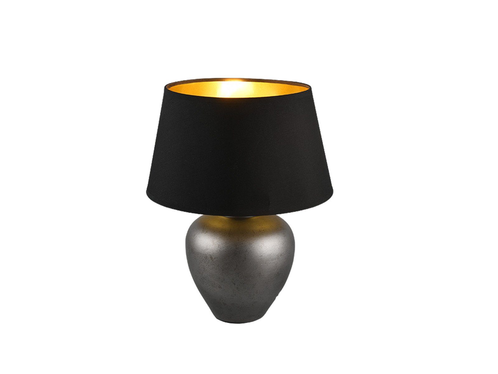 wechselbar, LED Silber-Schwarz/Gold Design-klassiker Dimmfunktion, Fenster-lampe H meineWunschleuchte Warmweiß, Schwarz groß-e Gold-en, dimmbar Nachttischlampe, LED 39cm