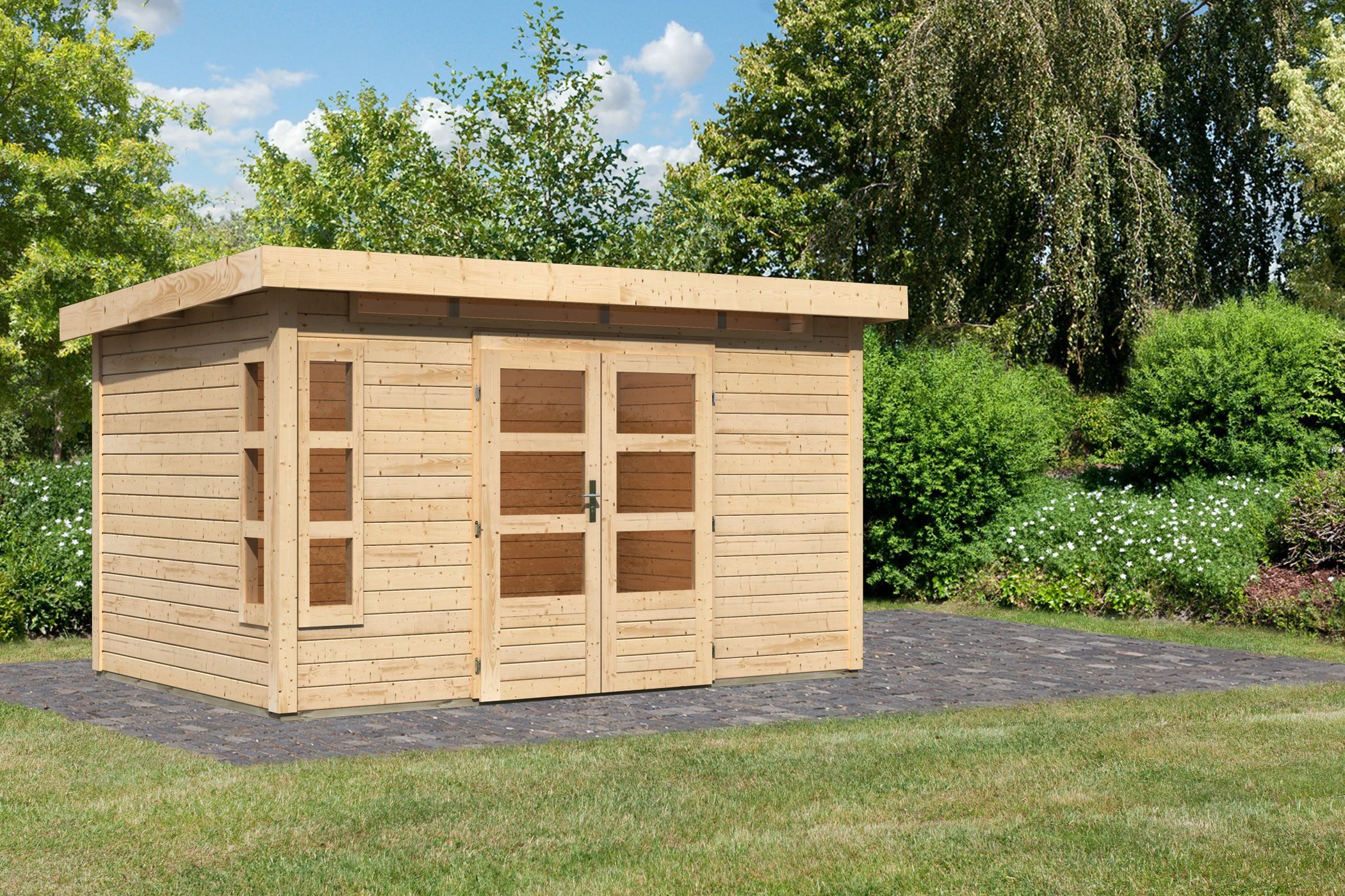 Karibu Gartenhaus Kolimasee 7, BxT: 396x273 cm, naturbelassen