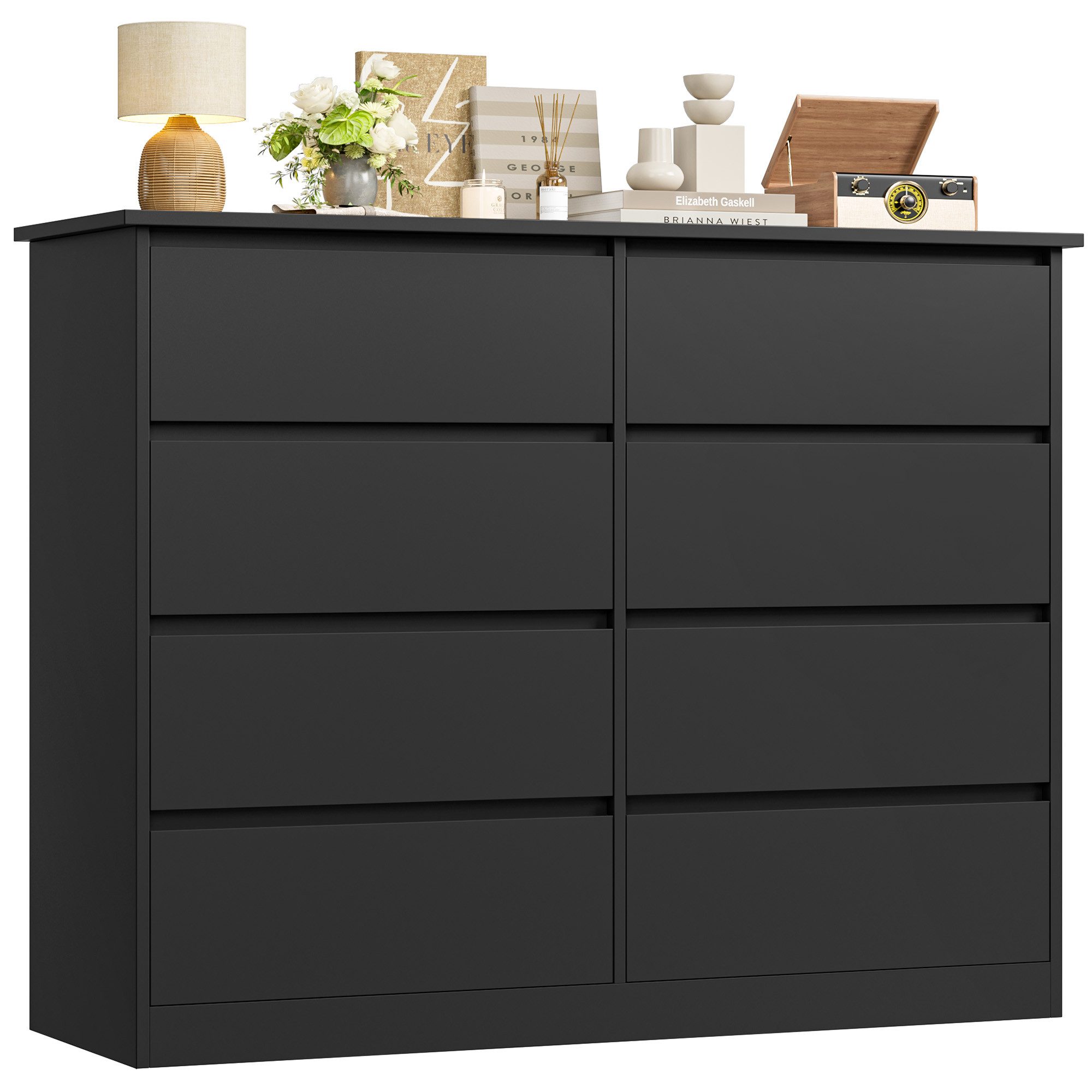 Homfa Kommode Sideboard Komodenschrank Schubladenkommode, mit 8 Schubladen, Breite 120cm Höhe 96cm