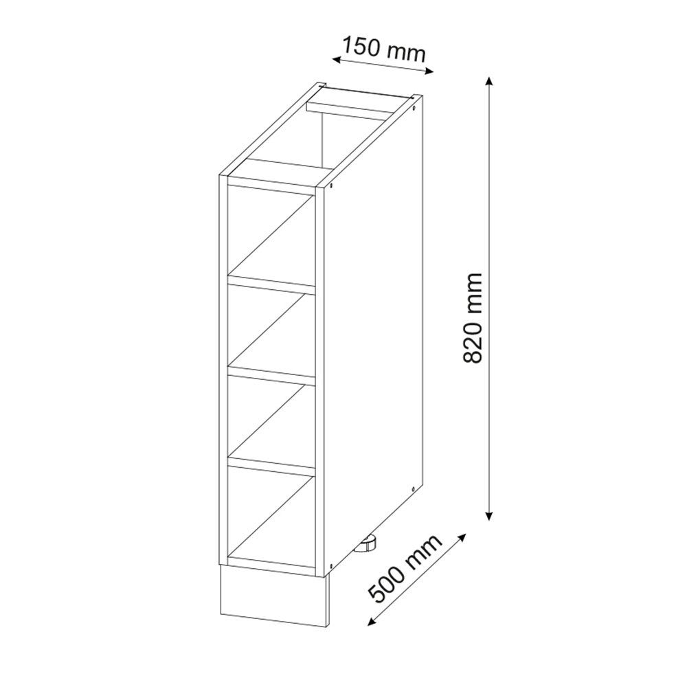 Vicco Unterschrank Fame-Line, Goldkraft Eiche/Goldkraft Eiche, 15 cm ohne Arbeitsplatte (1-St) – Bild 2 von 5