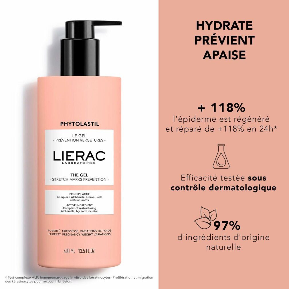 LIERAC Körperpflegemittel PHYTOLASTIL Gel gegen Dehnungsstreifen 400 ml