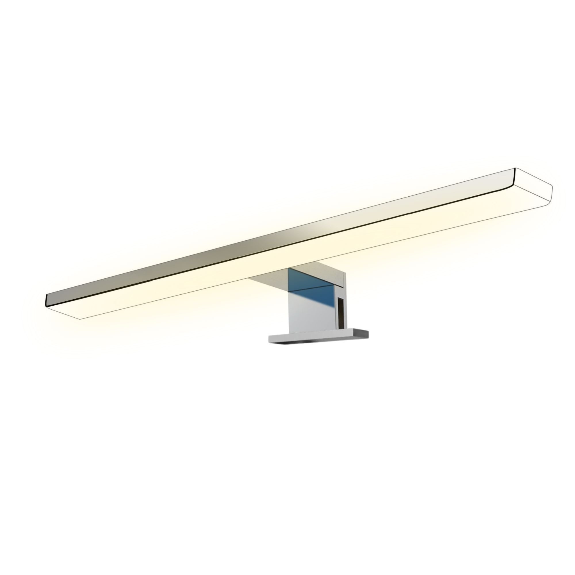 kalb LED Spiegelleuchte Aurinko LED Badleuchte Badlampe Spiegellampe, chrom 230V, 600mm warmweiss, warmweiß
