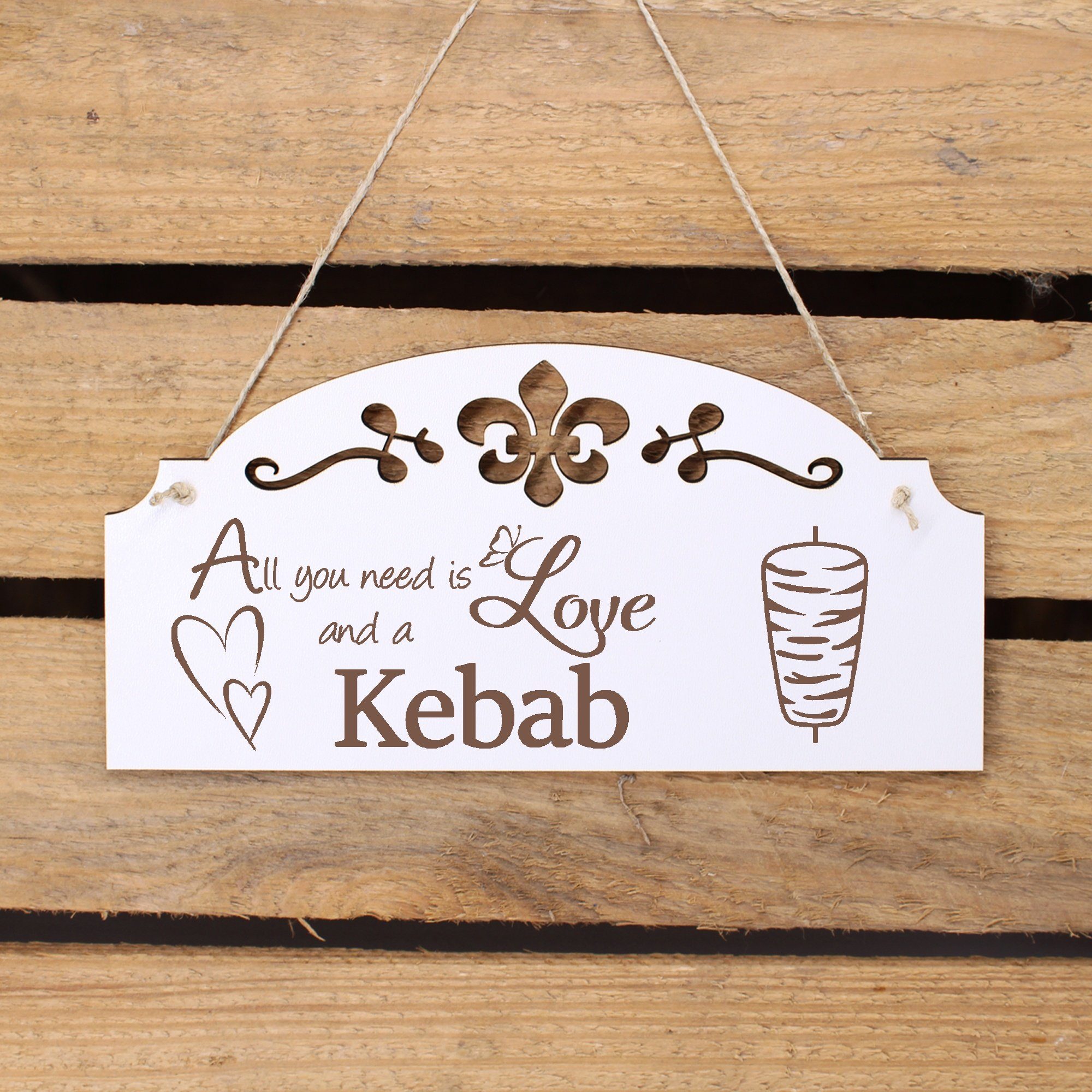 Love you is Döner 20x10cm Hängedekoration Kebab need Dekolando Deko All