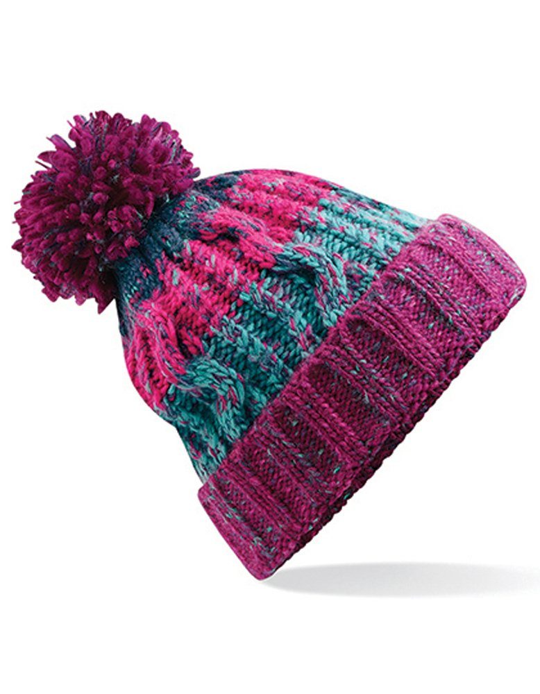 Goodman Design Strickmütze Bommelmütze Winter Beanie Pudelmütze Hochwertiges Thermalband aus Shearling für zusätzliche Wärme