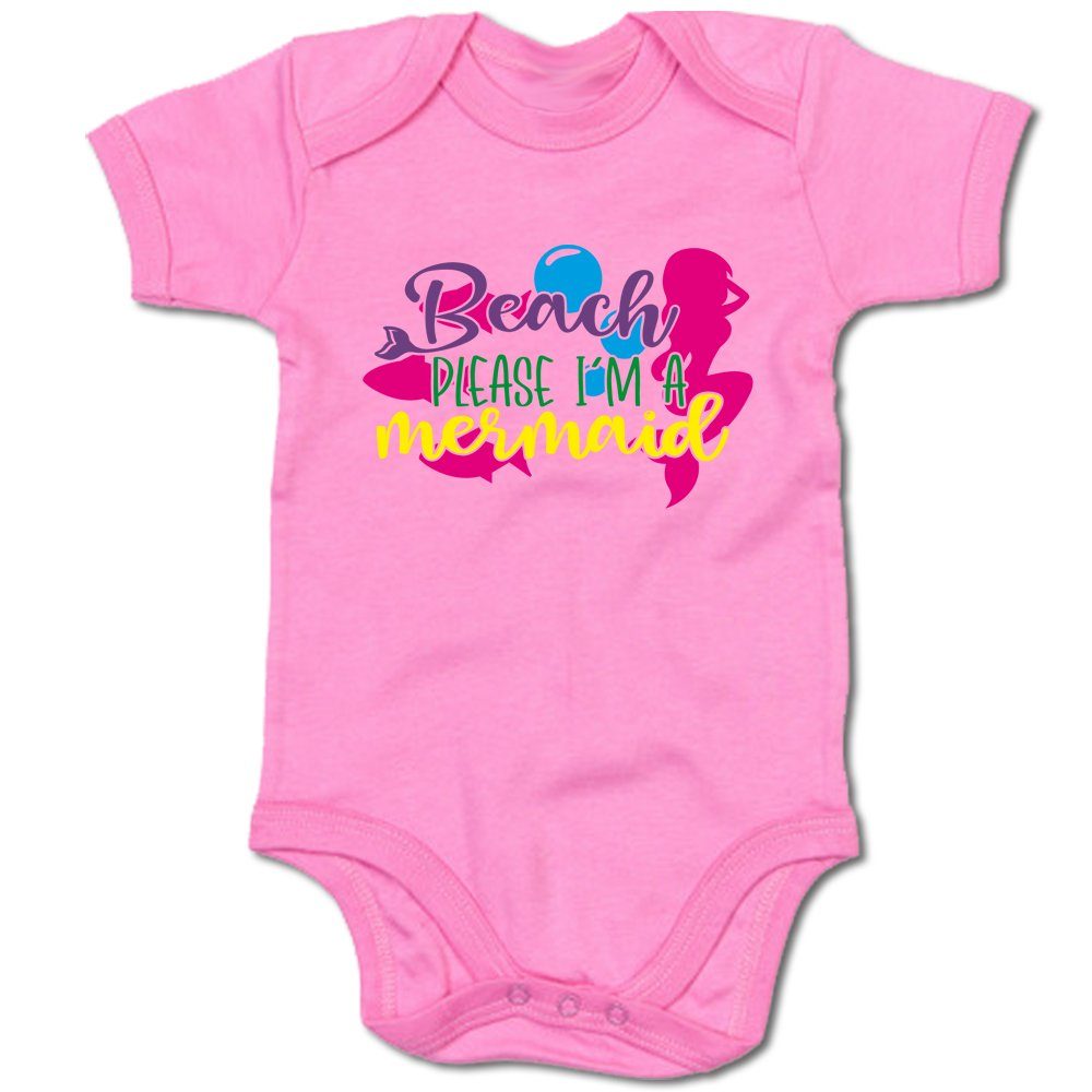 G-graphics Kurzarmbody Beach please I´m a mermaid Baby Body mit Spruch / Motiv / Aufdruck • für coole Babys