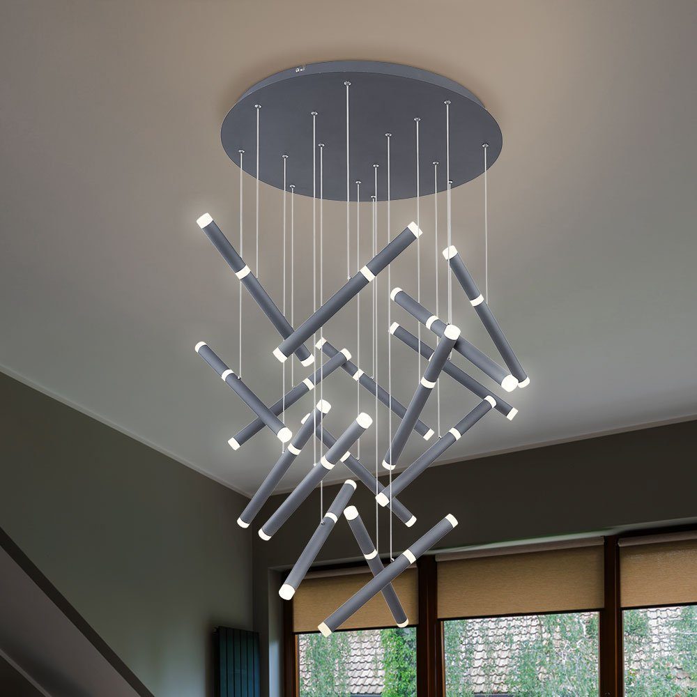 GLOBO LIGHTING LED Pendelleuchte, LED-Leuchtmittel fest verbaut, Neutralweiß, LED Hängeleuchte rund 16 Hänger 3 Stufen über Wandschalter zu
