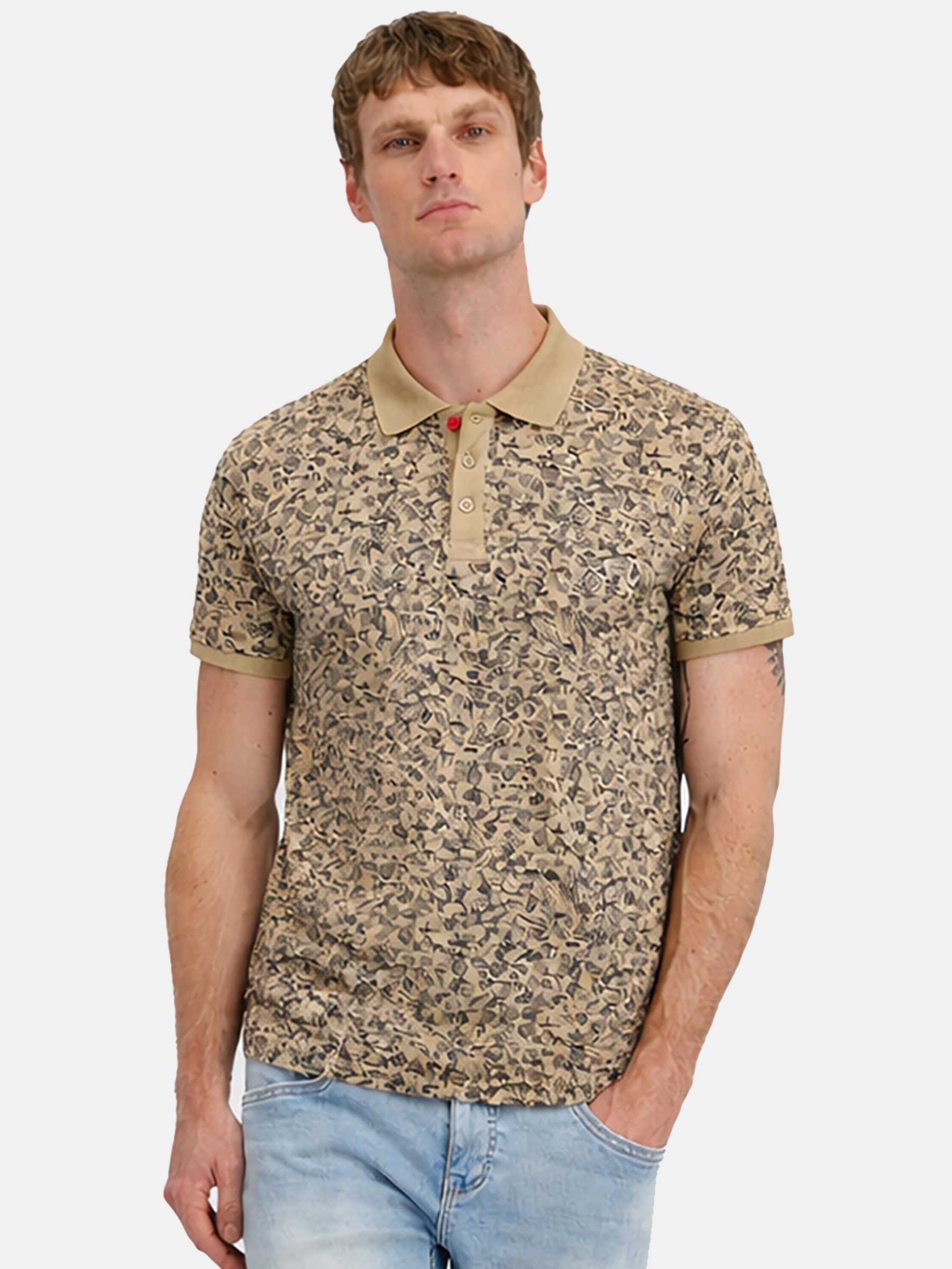 TIMEZONE Poloshirt Alloverprint Design mit klassischer Knopfleiste und Komfort (1-tlg) Printed Poloshirt