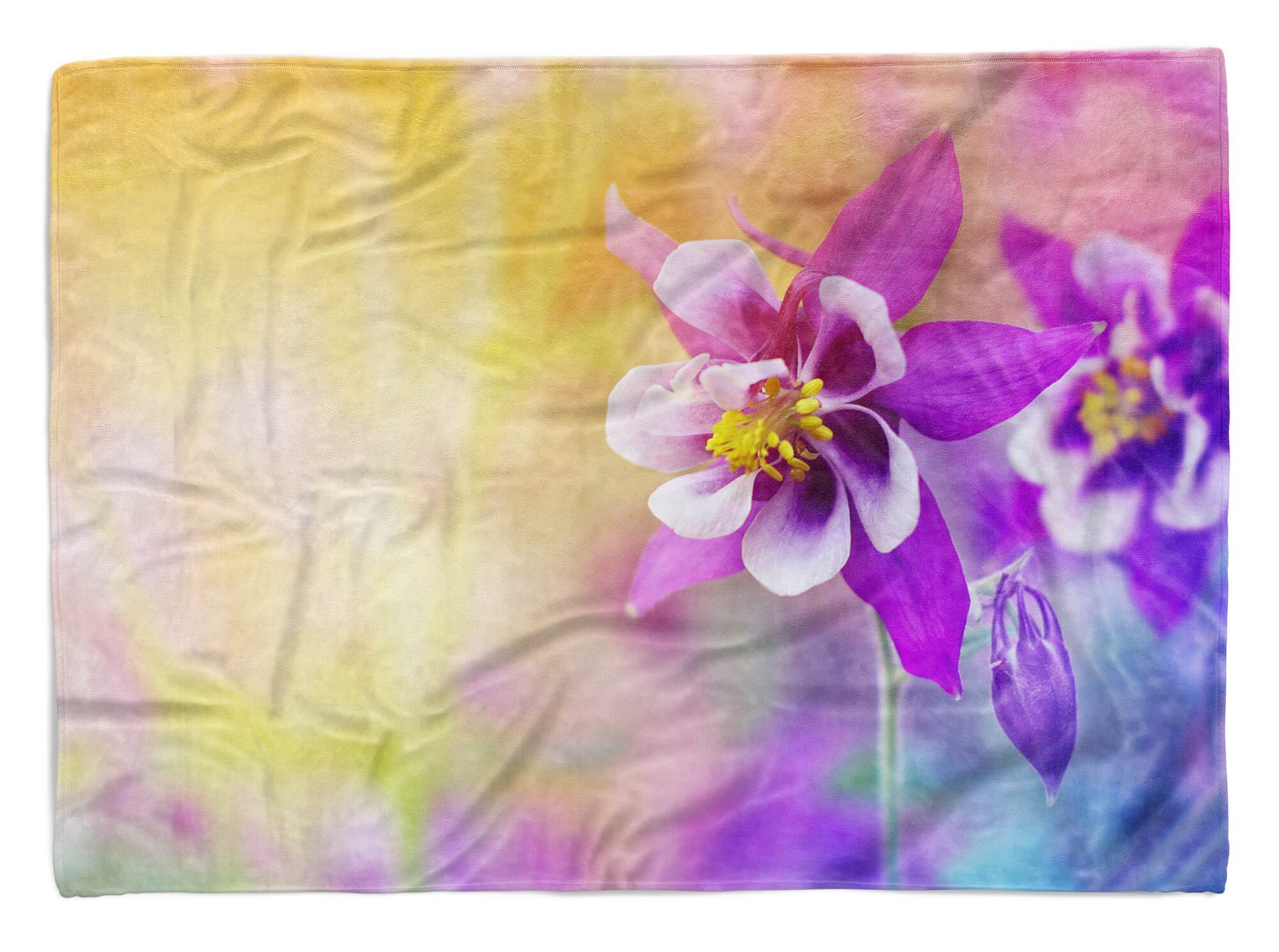 Sinus Art Handtücher Handtuch Strandhandtuch Handtuch Kuscheldecke Blüte, mit Blume Saunatuch (1-St), Baumwolle-Polyester-Mix Fotomotiv Schöne