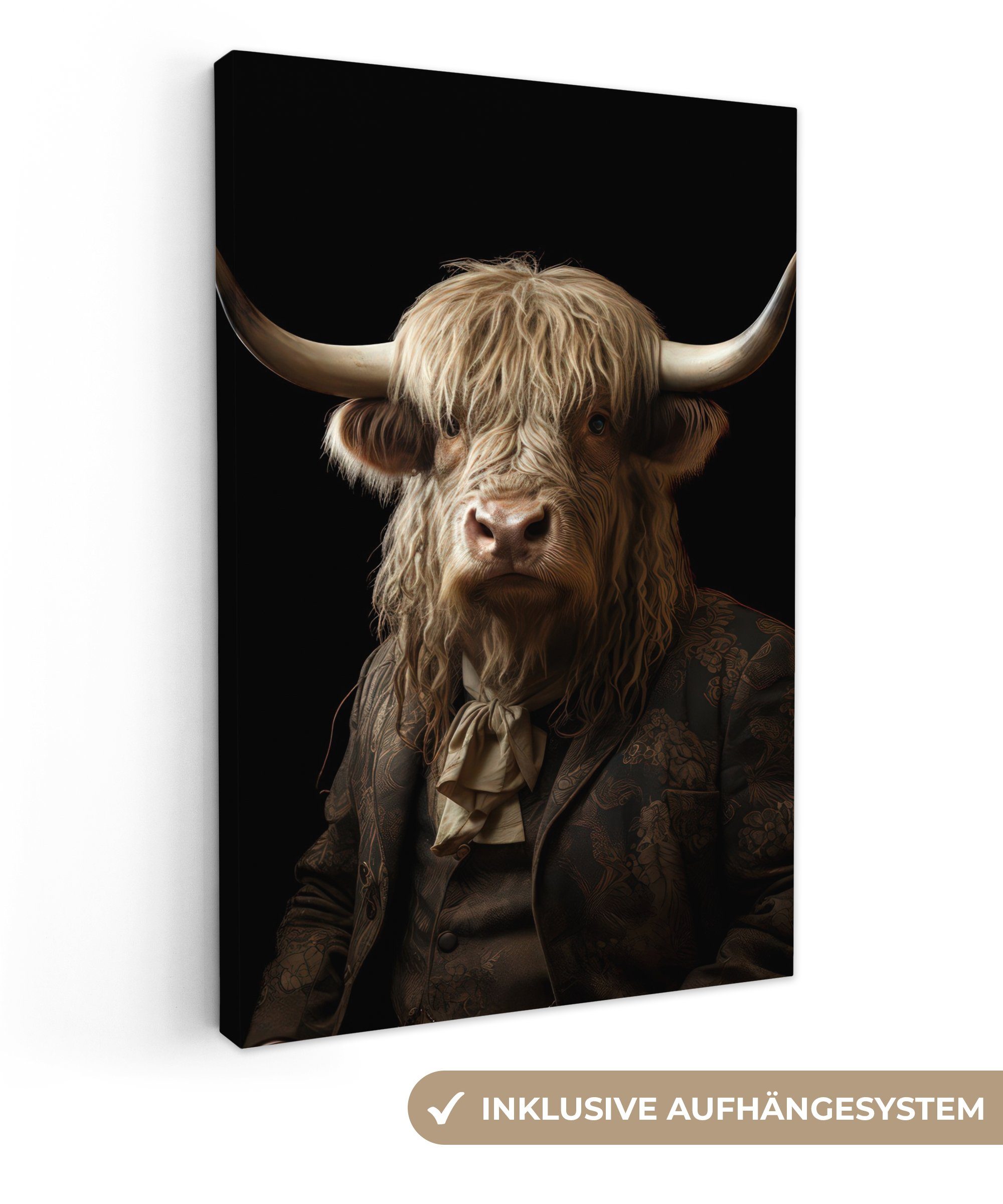 OneMillionCanvasses® Leinwandbild Schottischer Hochländer - Kuh günstig online kaufen