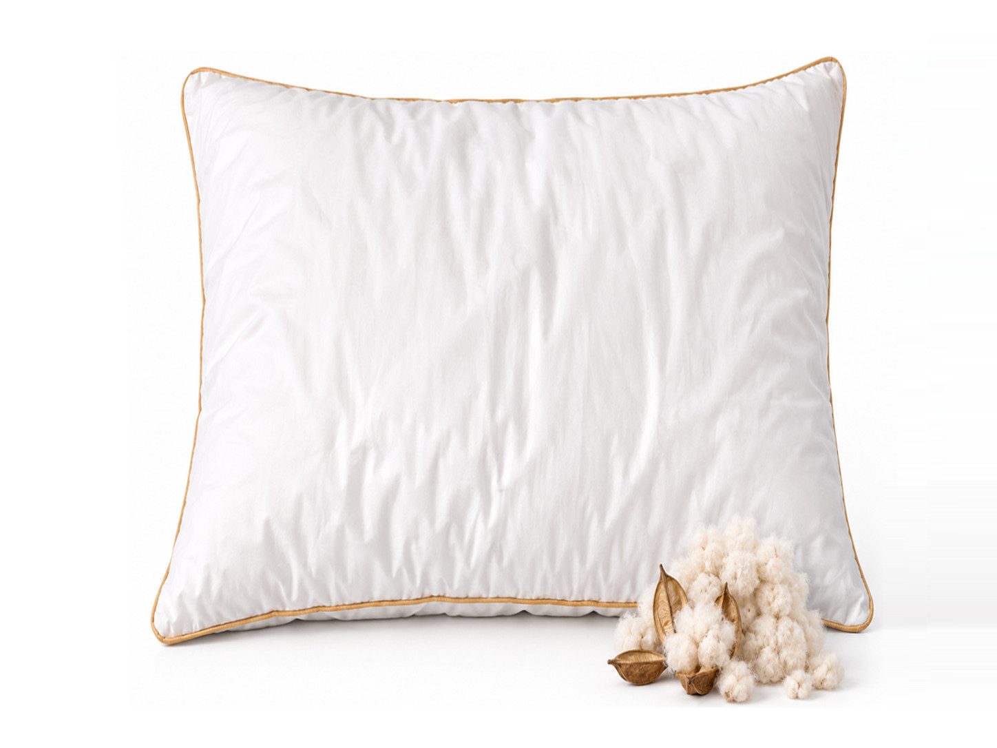Heubergshop Naturfaserkopfkissen, Füllung: 100% Kapok, Bezug: 100% Baumwolle, Kapok Kissen 40x40cm Kapokfasern, Kopfkissen (Kapok-Kissen-40x40cm)