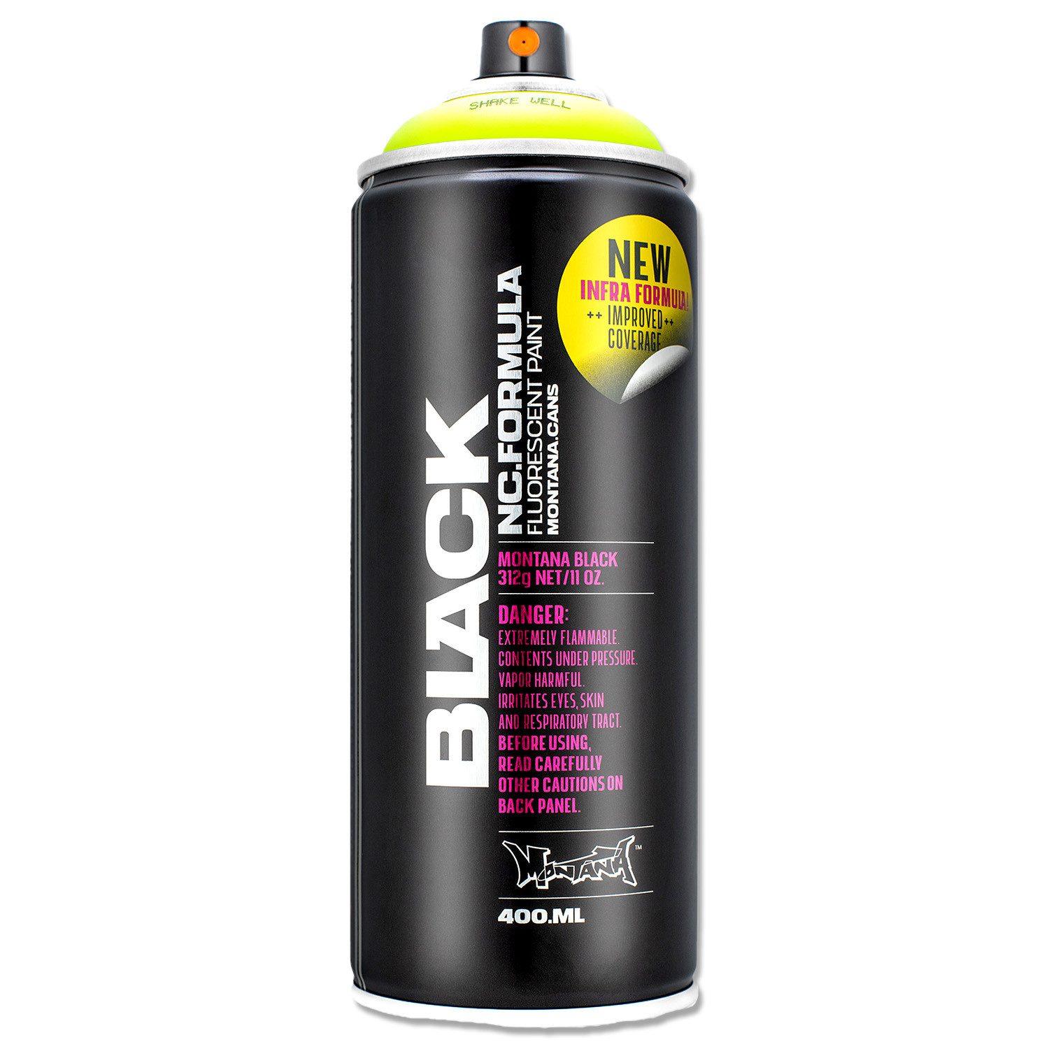 Montana Cans Sprühlack Sprühlack, Montana BLACK INFRA, Fluoreszierend, 400ml, Farbauswahl