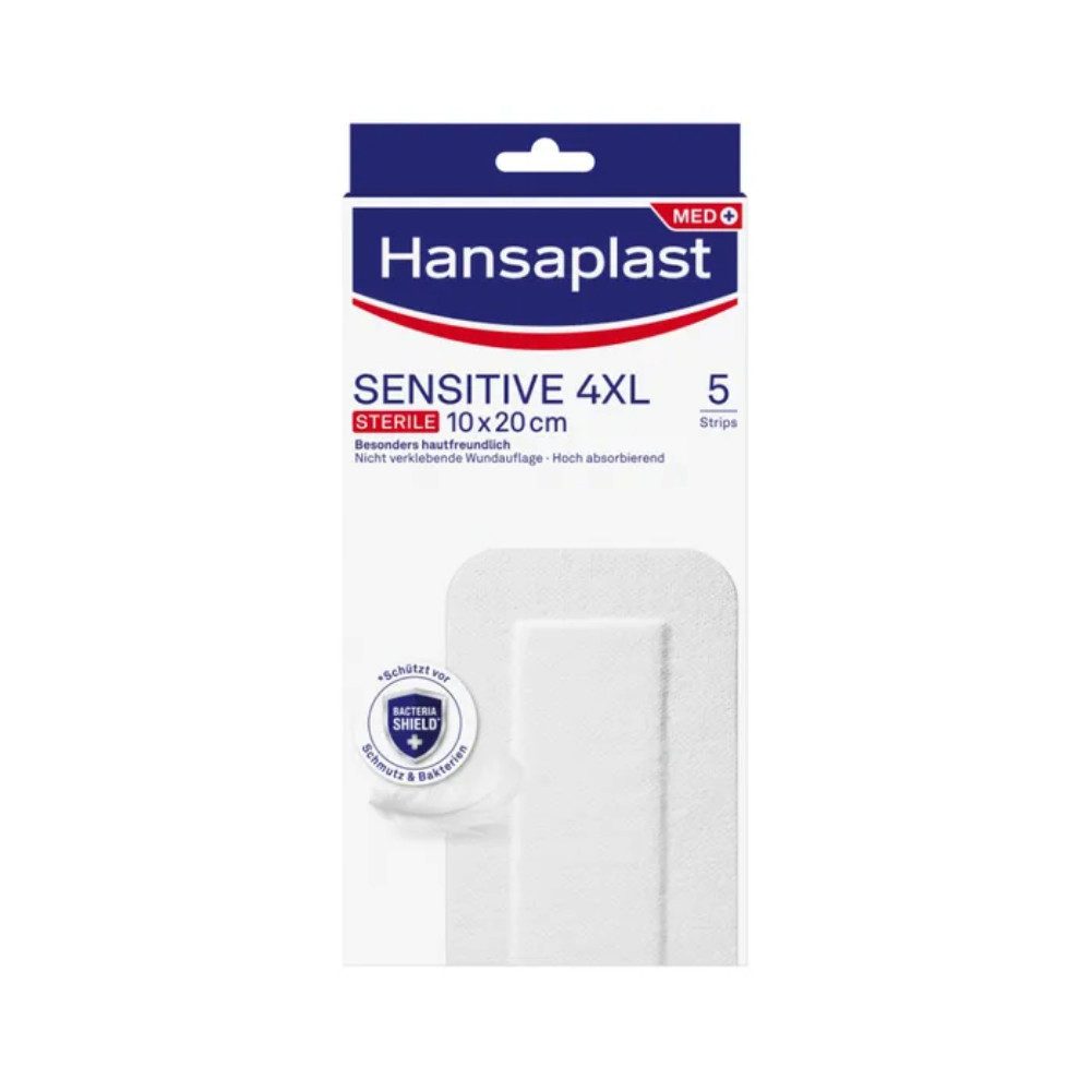 Wundpflaster Hansaplast Sensitive 4XL Steril 10 cm x 20 cm, 5 Stück - B08T821C1X