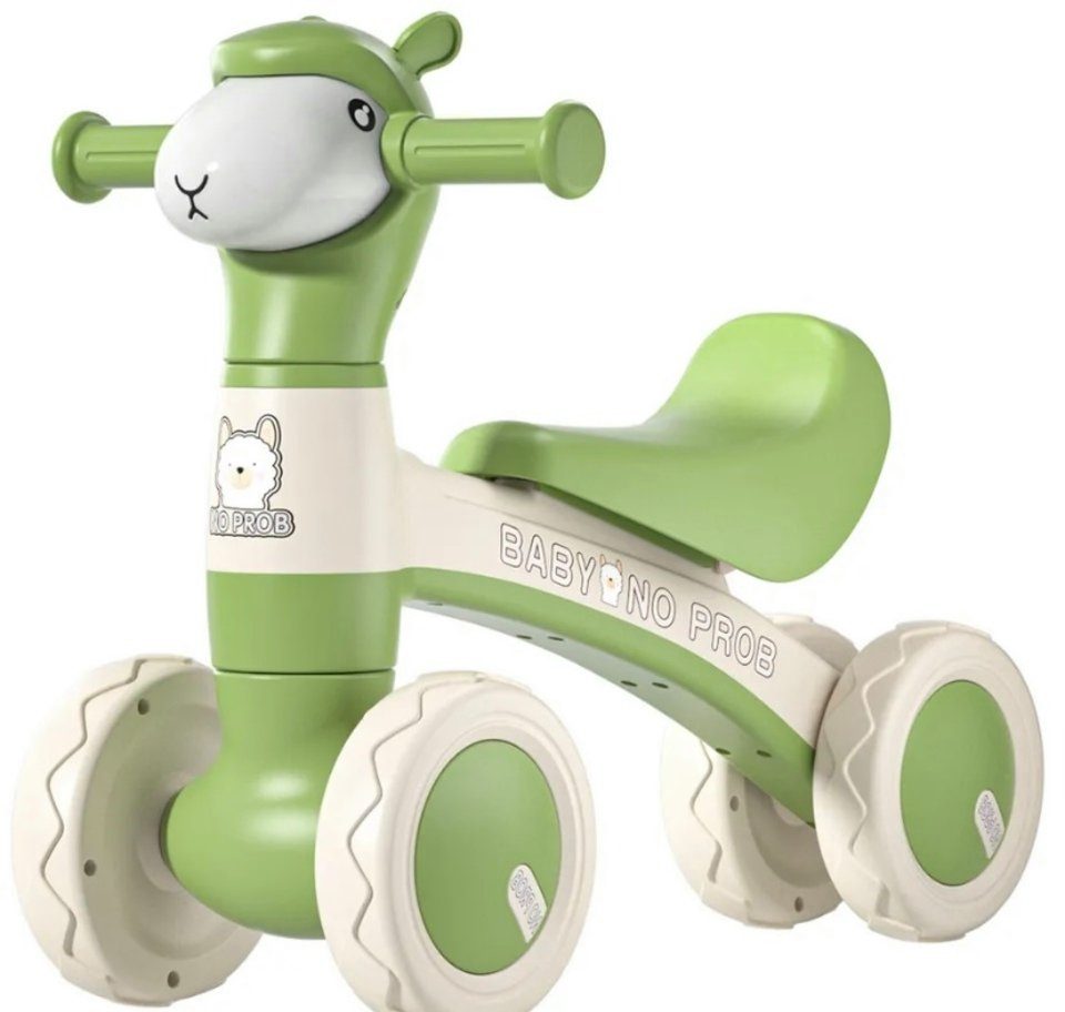 E-Commerce.Maschmann Laufrad Baby Laufrad Alpaka Design 4 Räder Kinder Balance Bike, Ohne Licht und Toneffekte