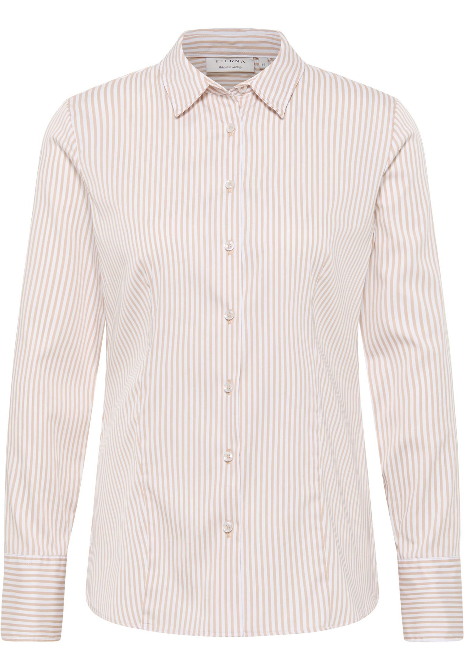 Klassische Bluse ETERNA Streifen-Bluse beige gestreift in bequemer Stretch-Qualität