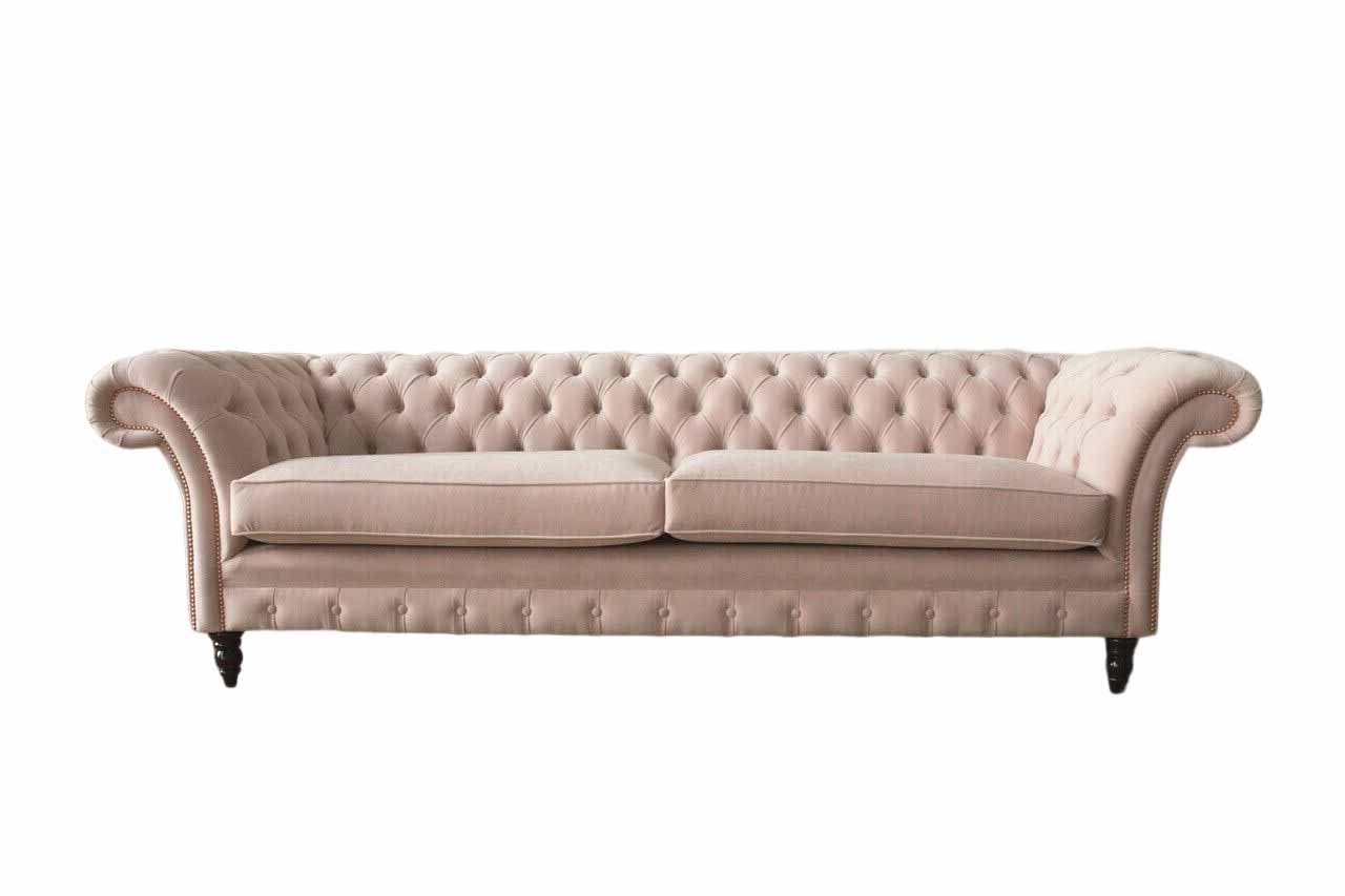 JVmoebel Chesterfield-Sofa, Couch Chesterfield Sofa Design Wohnzimmer Sofas Beige Klassisch