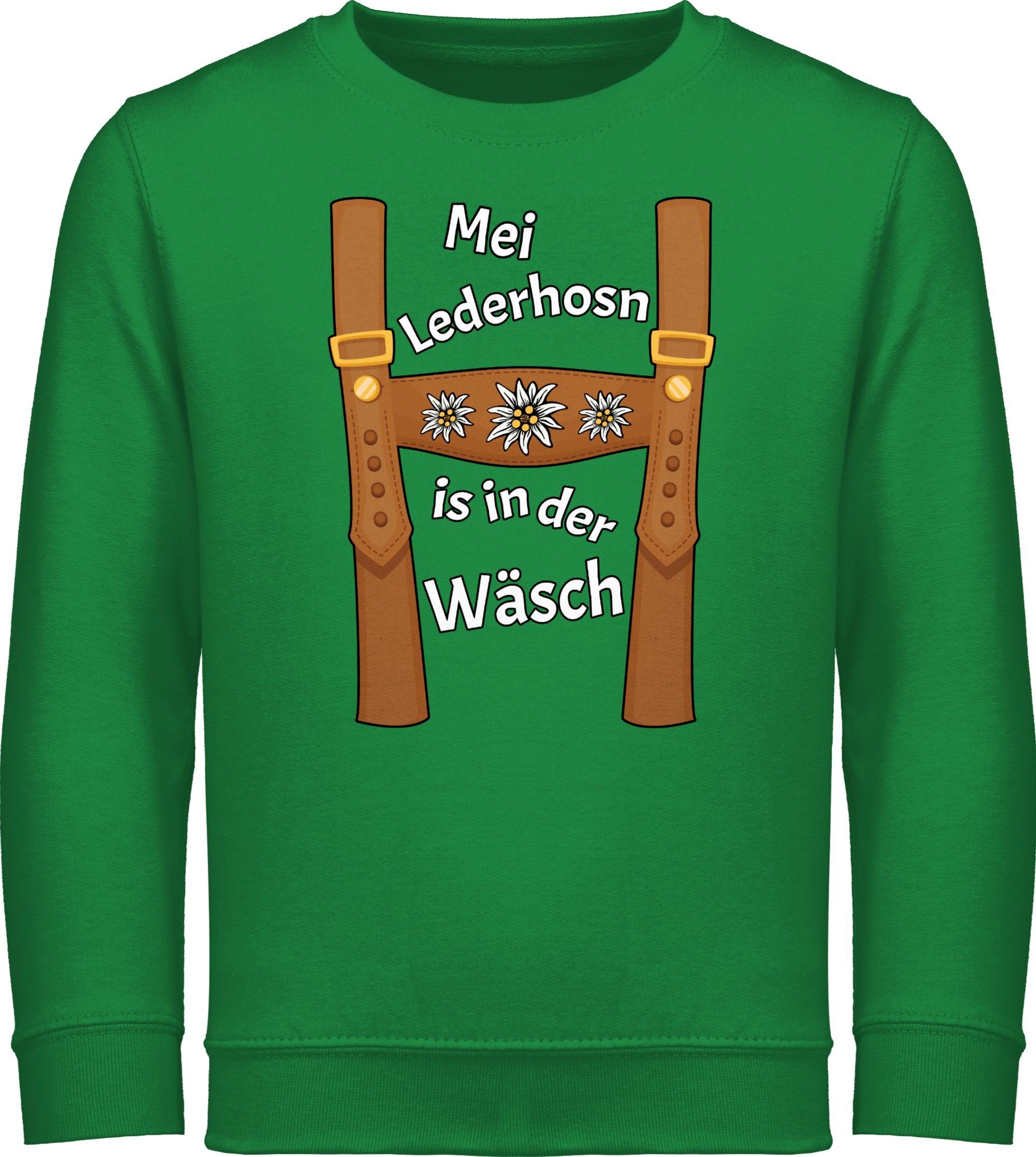 Shirtracer Sweatshirt Meine Lederhose ist der Wäsche Grün in Mode - Outfit für Mei Oktoberfest is in Lederhosn Wäsch da 1 Kinder