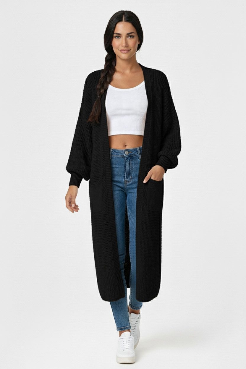 Cardigan Cardigan Damen lang Oversize Strickjacke Damen Lang aus Grobstrick