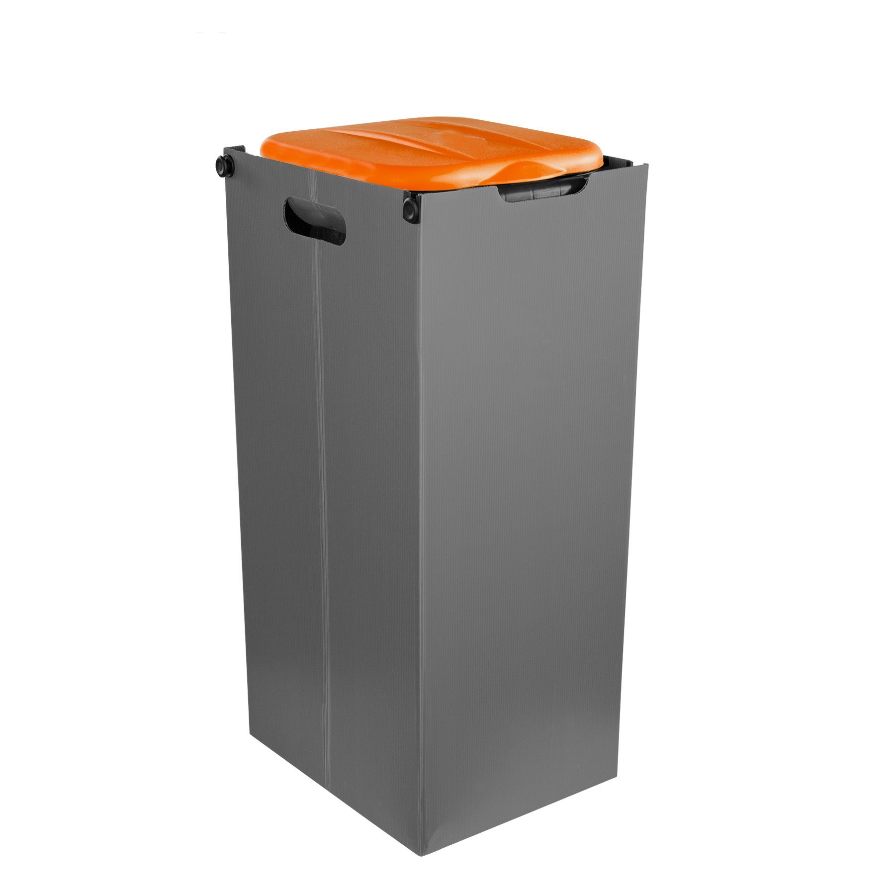 BigDean Müllsackständer ORANGE mit Sichtschutz Müllsackhalter Mülleimer Müllbeutelständer