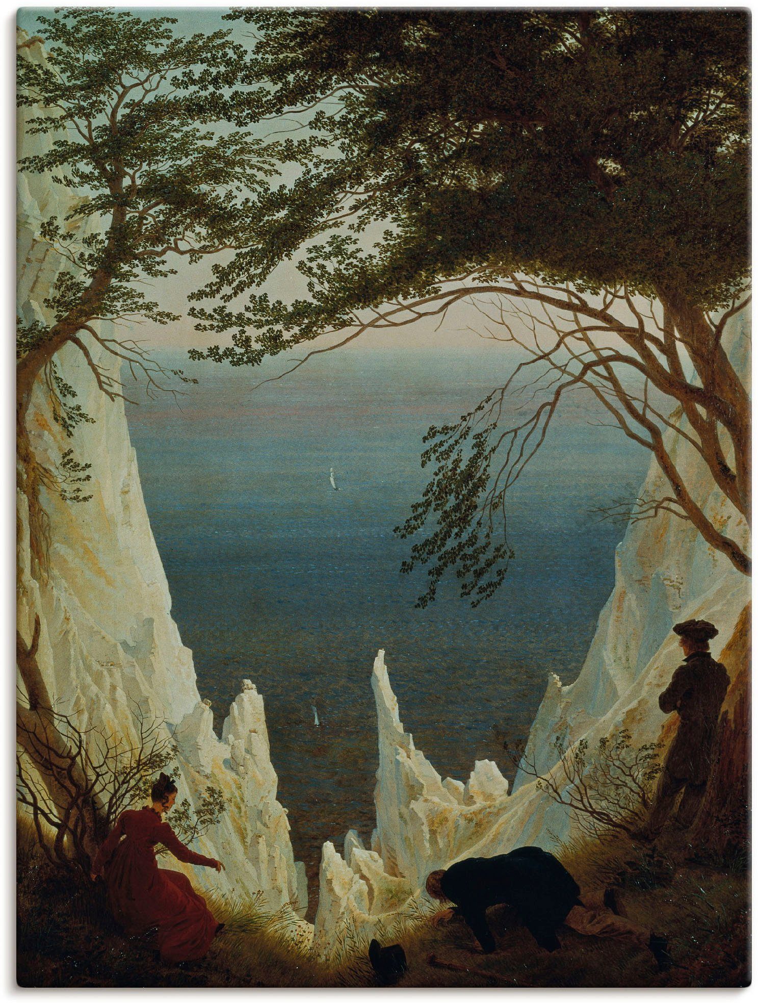 Artland Leinwandbild Die Kreidefelsen von Rügen. 1818/1819., Felsen (1 St), auf Holzrahmen gespannt