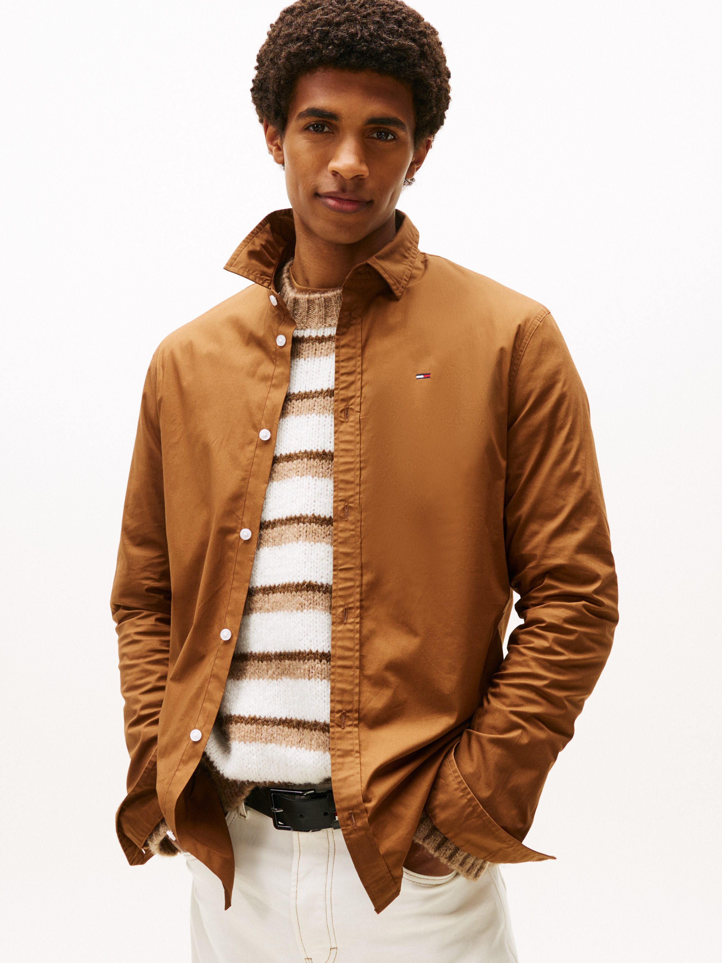 Tommy Jeans Langarmhemd Sabim Stretch Hemd Shirt Stretch Hemd, Premium, Slim Fit, mit Elasthan