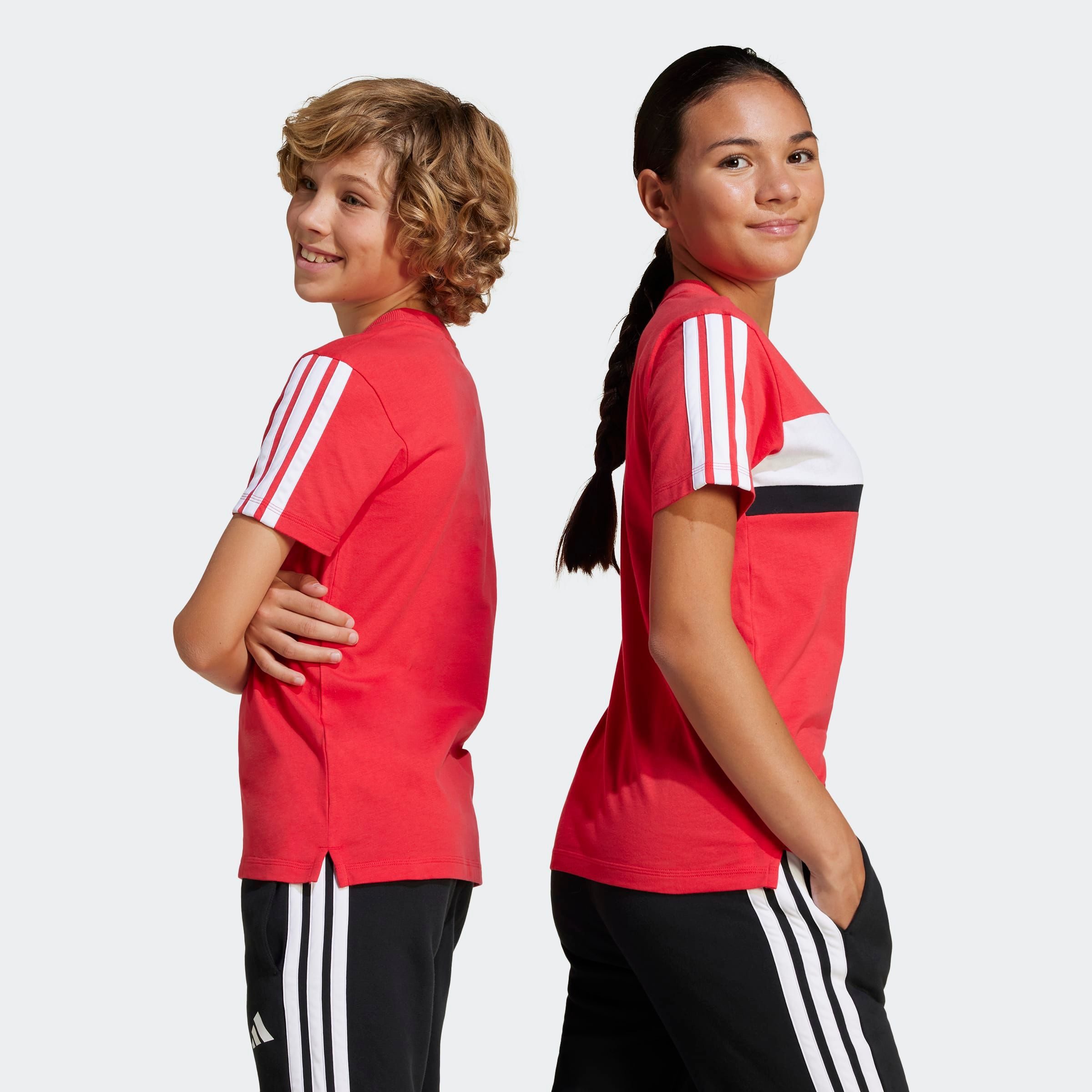 adidas Sportswear T-Shirt J 3S TIB T für Kinder, mit Rundhalsausschnitt, Kurzarm, ohne Verschluss
