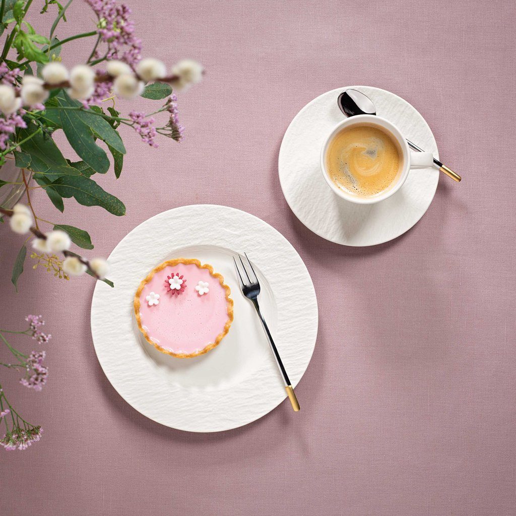 Villeroy & Boch Servier-Set Manufacture Rock blanc Tellerset 6tlg. EC, Porzellan, (Set, 6-tlg), Premium Porcelain, mikrow.- & spülm.sicher, Made in Germany