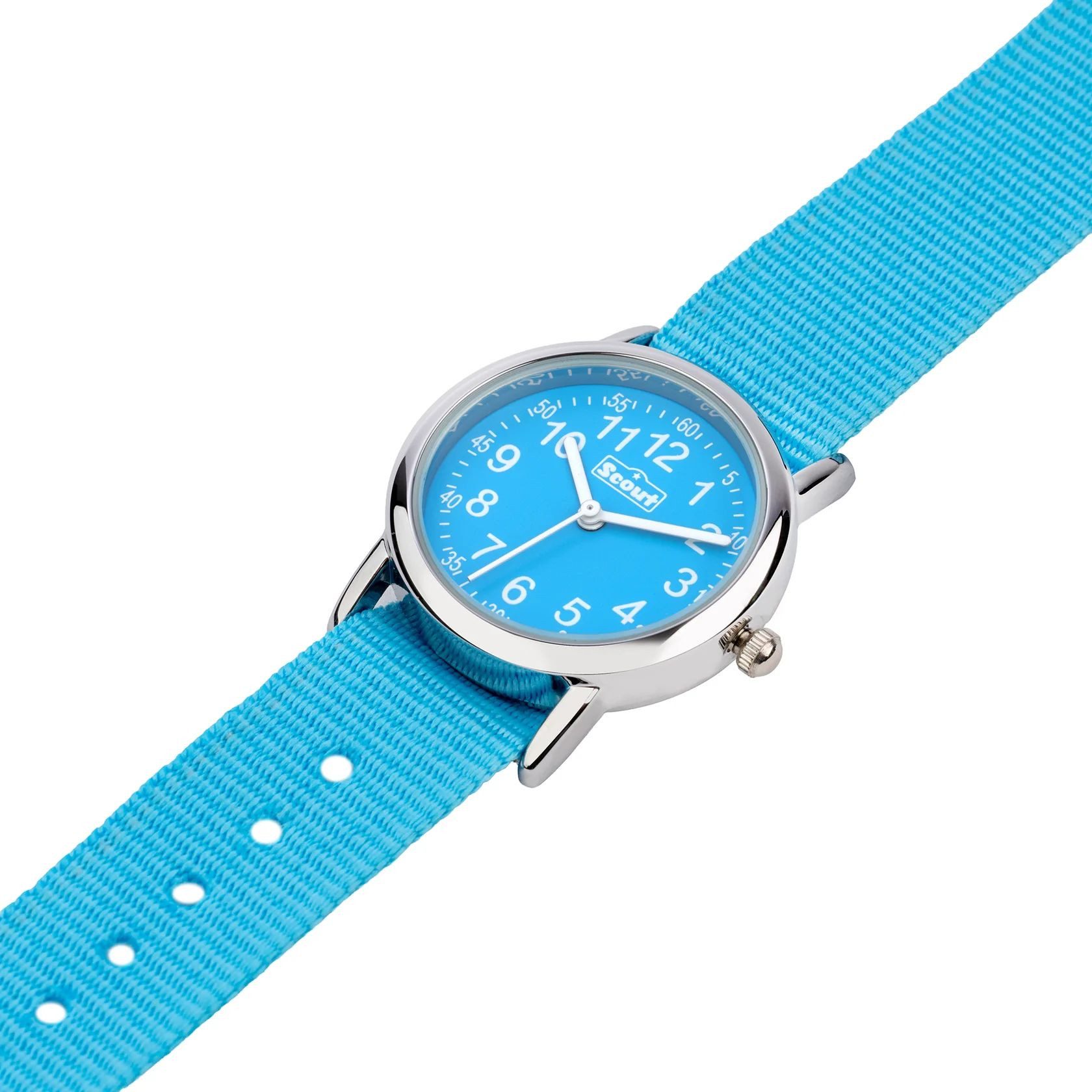 Scout Quarzuhr Start Up Kinderuhr 164000006 Hellblau Textilband 27 mm