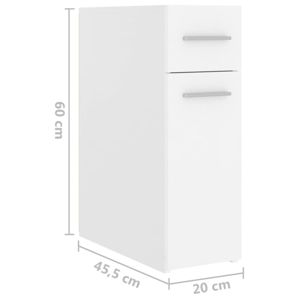 Apothekerschrank (1-St) cm Weiß Fächerschrank vidaXL 20x45,5x60 Holzwerkstoff