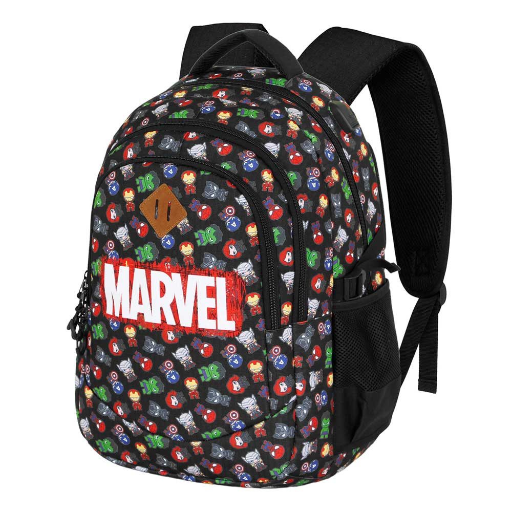 Karactermania Freizeitrucksack Marvel The Avengers großer Rucksack Tagesrucksack Alltagsrucksack, USB-Anschluss für elektronische Geräte