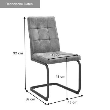 B&D home Freischwinger »Esszimmerstuhl Ole« (Set, 2 St), Bezug aus Microfaser oder Kunstleder, im 2er, 4er oder 6er-Set