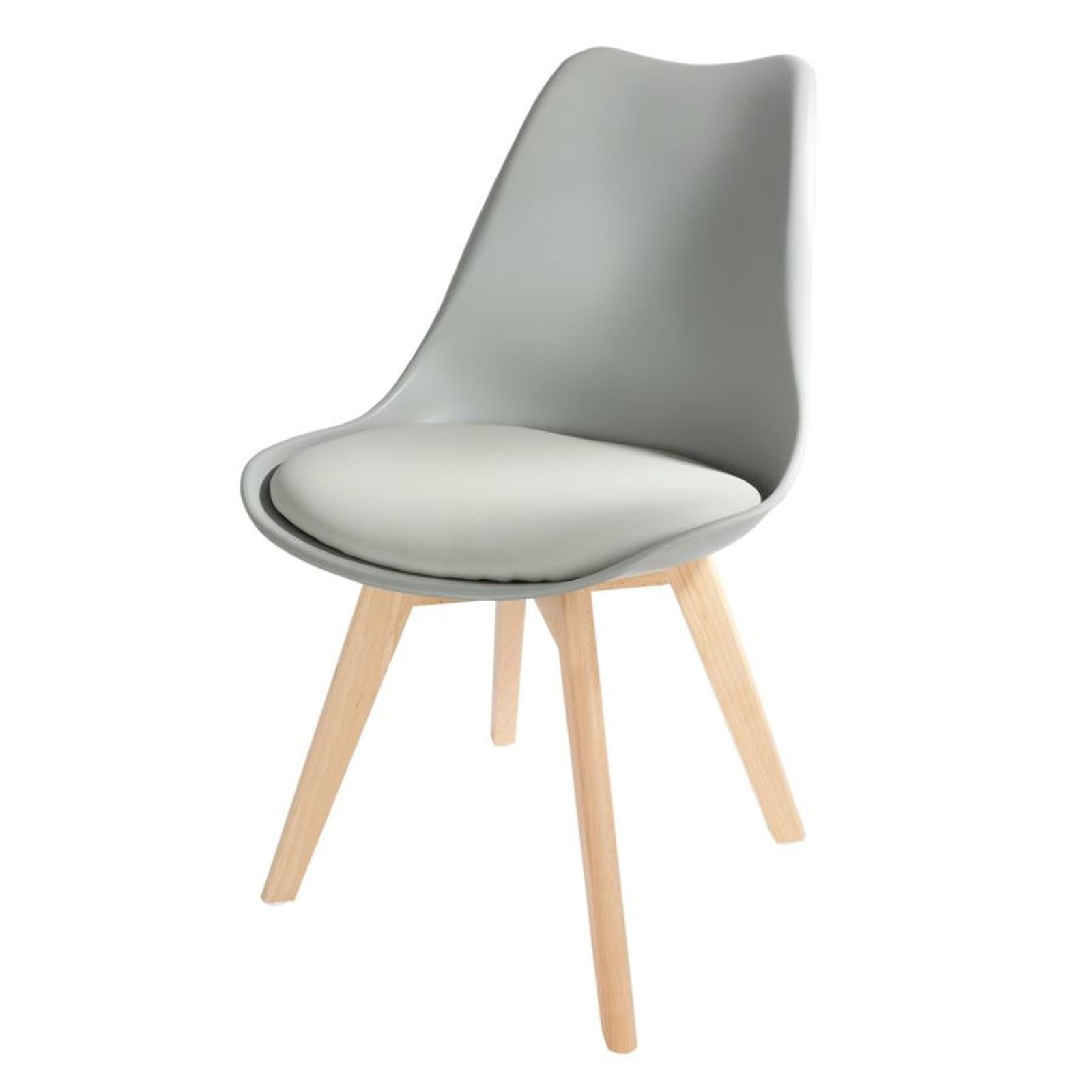 BURI Stuhl Schalenstuhl grau Esszimmerstuhl gepolstert Retro Sessel Küchenstuhl S. € 41,99, (€ 41,99 pro 1 Stk).