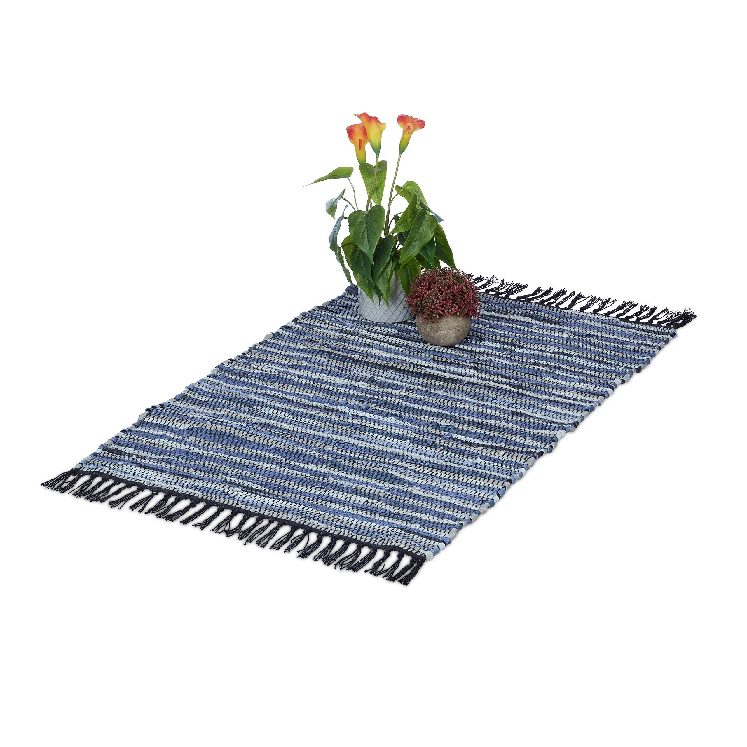 relaxdays Läufer Flickenteppich 60x100 cm, Höhe: günstig online kaufen