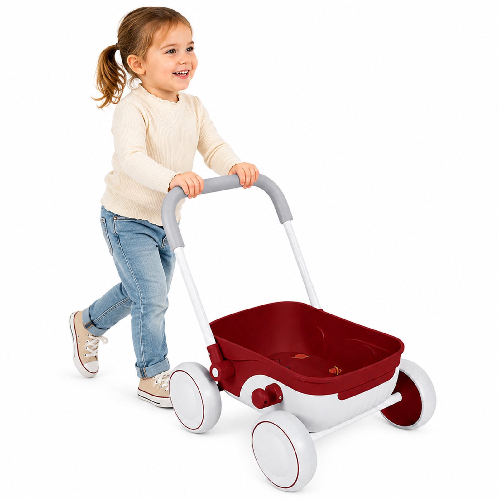 Rutaqian Lauflernwagen Baby Lauflernwagen faltbar mit EVA Rädern und Lernspielzeug, Lauflernhilfe mit leisen Rädern rutschfest für Babys ab 12 Monaten