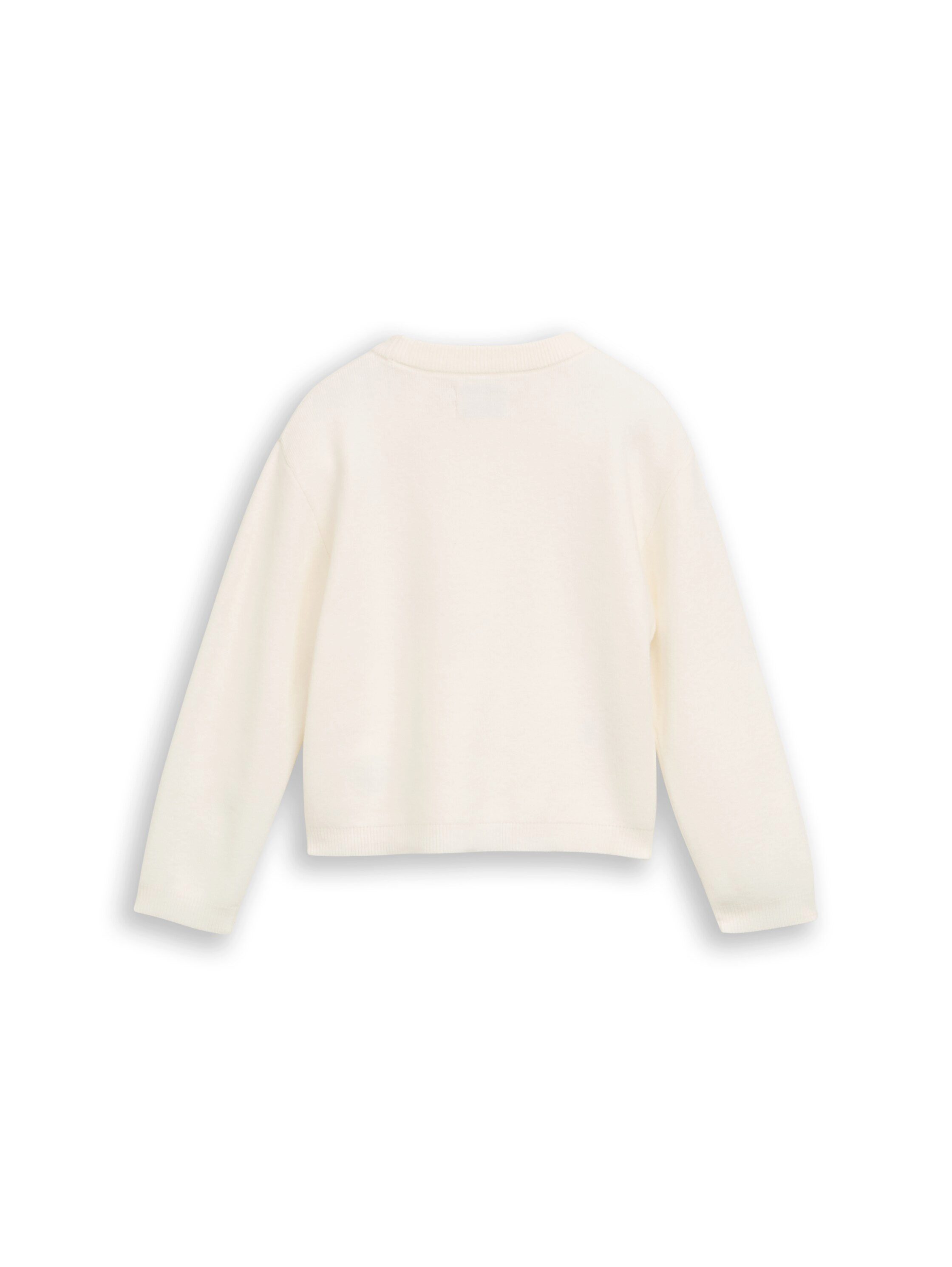 TOM TAILOR Strickpullover mit Stickereien, Rundhals
