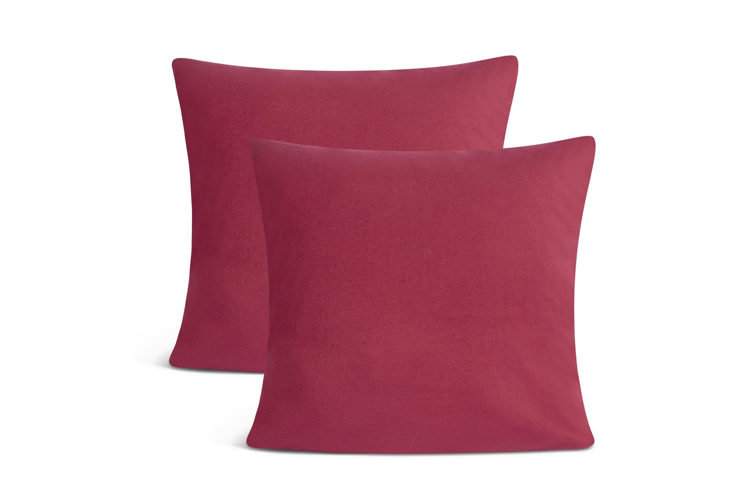 leevitex® Kissenbezüge Kissenbezug, 2er Set, feine Jersey-Qualität, 100% Baumwolle, robuster Reißverschluss