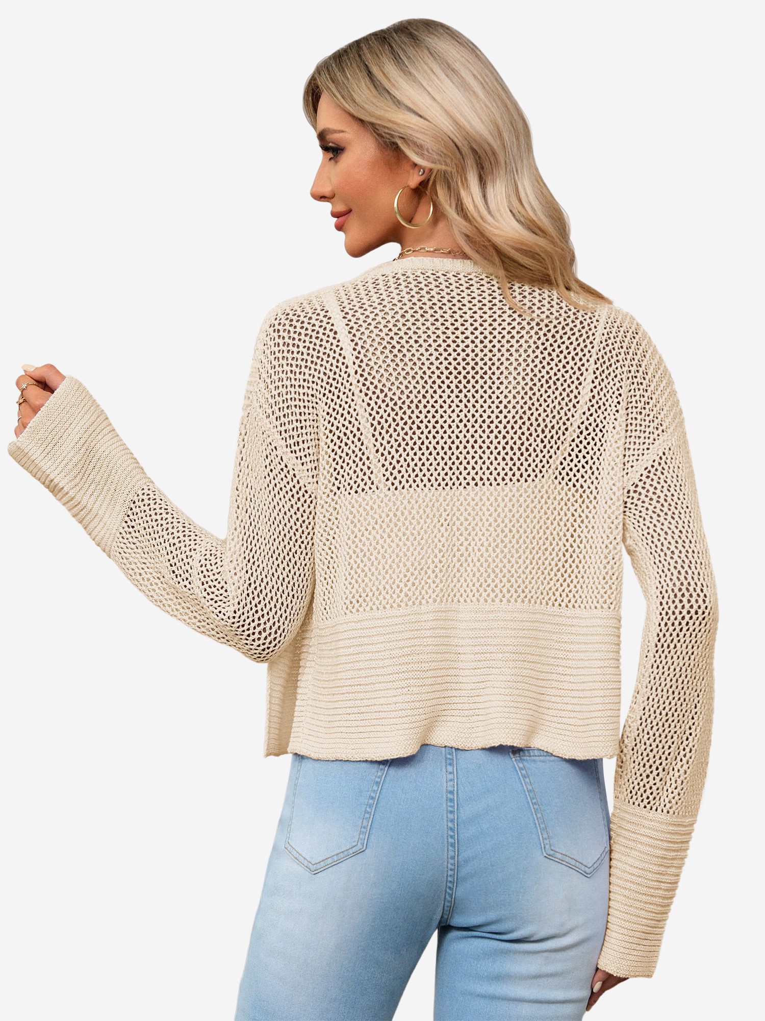 Imily Bela Cardigan Damen Kurzer Strickcardigan (Packung, 1-tlg., 1per-Pack) in Unifarbe