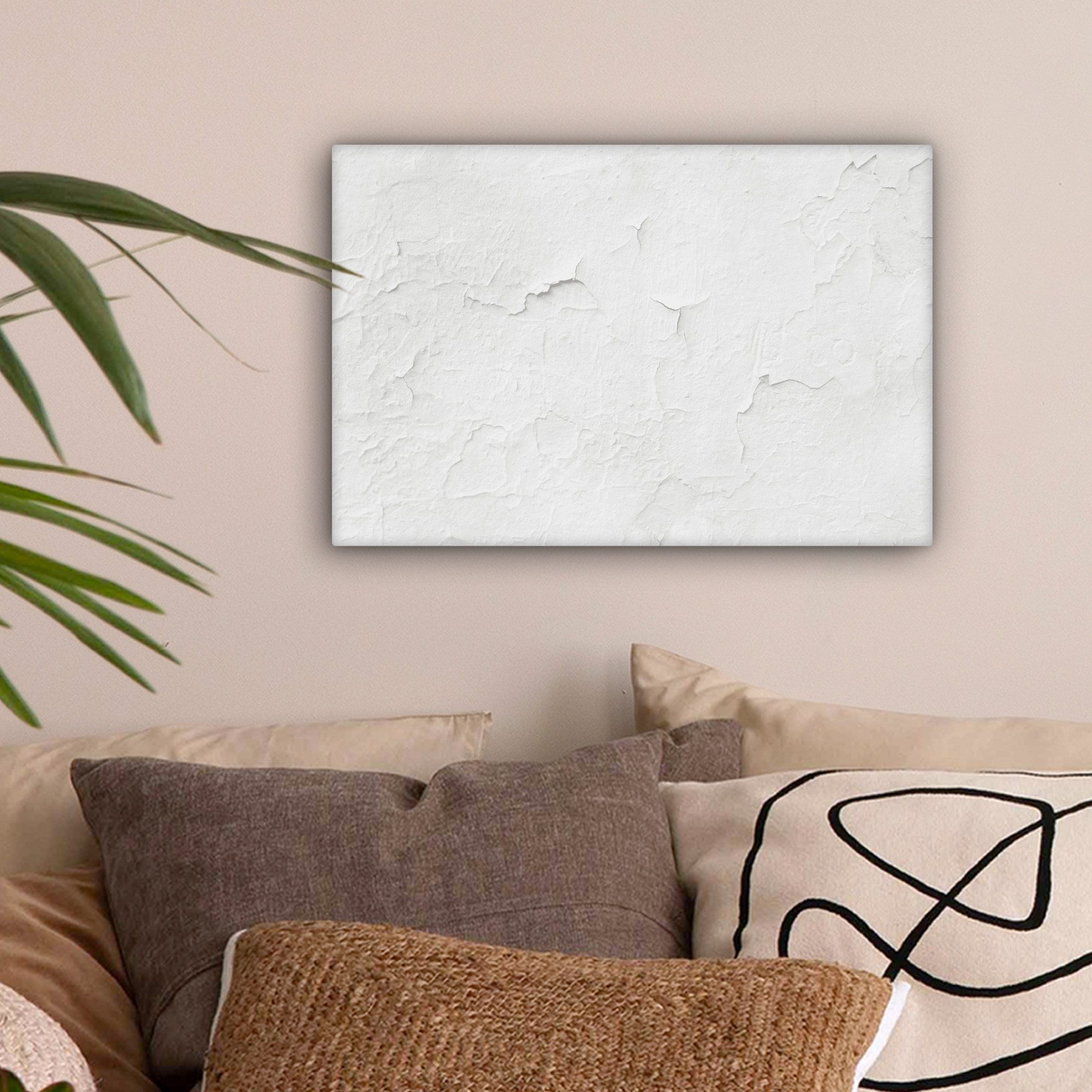 OneMillionCanvasses® Leinwandbild Spachtelmasse - Weiß - Textur, Fotodruck günstig online kaufen