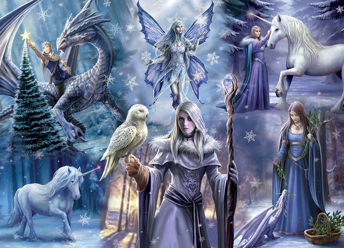 Bluebird Puzzle Puzzle Anne Stokes - Winter Fantasy, Puzzleteile