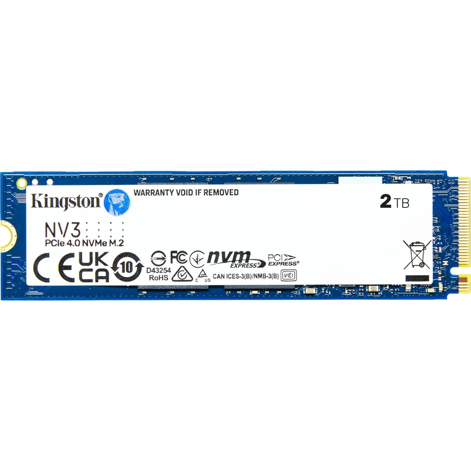 Kingston NV3 2TB NVMe SSD Gen4 M.2 2280 2000GB interne SSD (2 TB) M.2" 6000 MB/S Lesegeschwindigkeit, 5000 MB/S Schreibgeschwindigkeit, PCIe 4.0 NVMe, effiziente M.2 Technik, 3D NAND