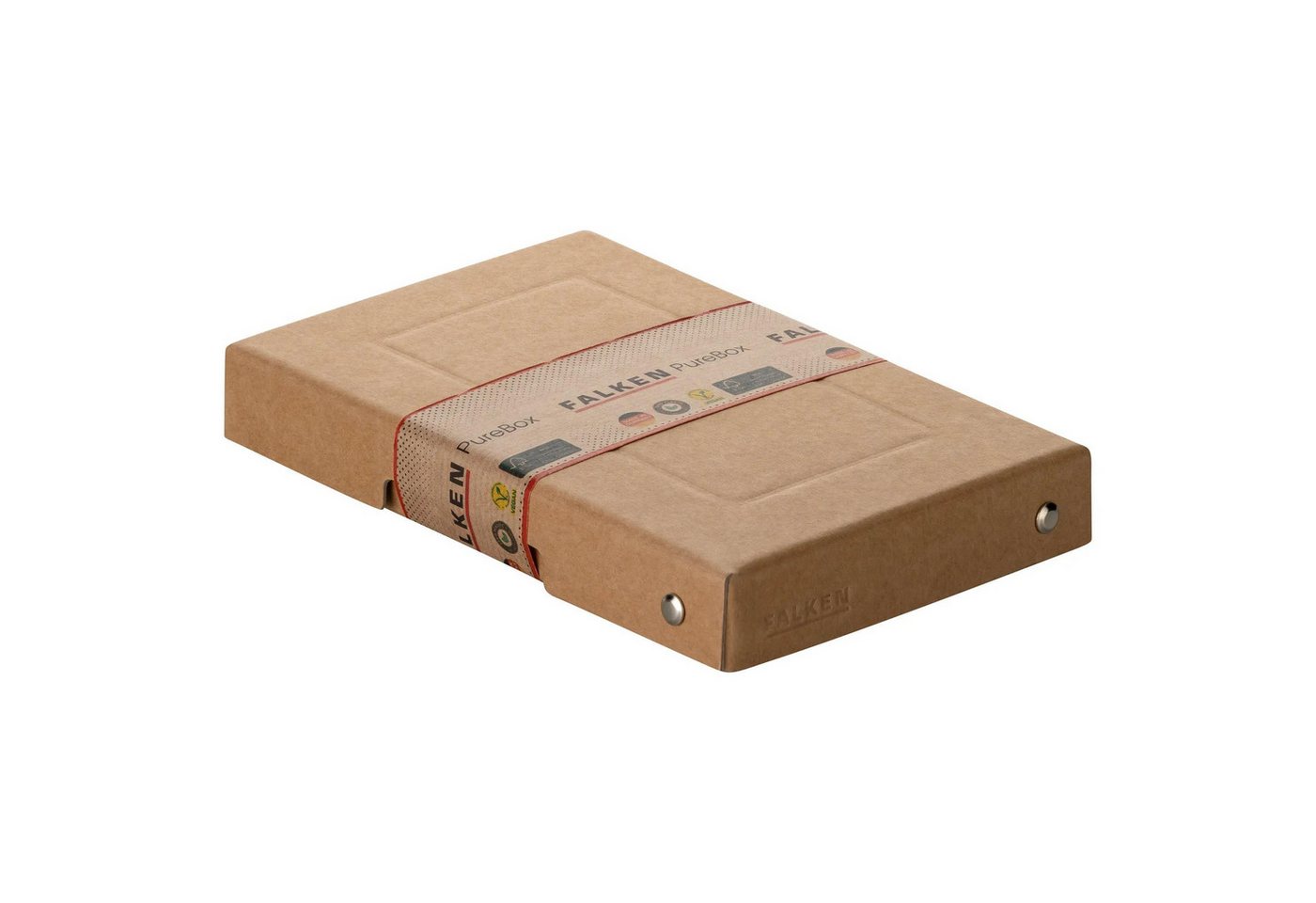 Thumbnail - Falken Archivcontainer 5x PURE Box Nature DIN A6, Füllhöhe 25 mm braun - Braun - 22001824F, Ablageboxen