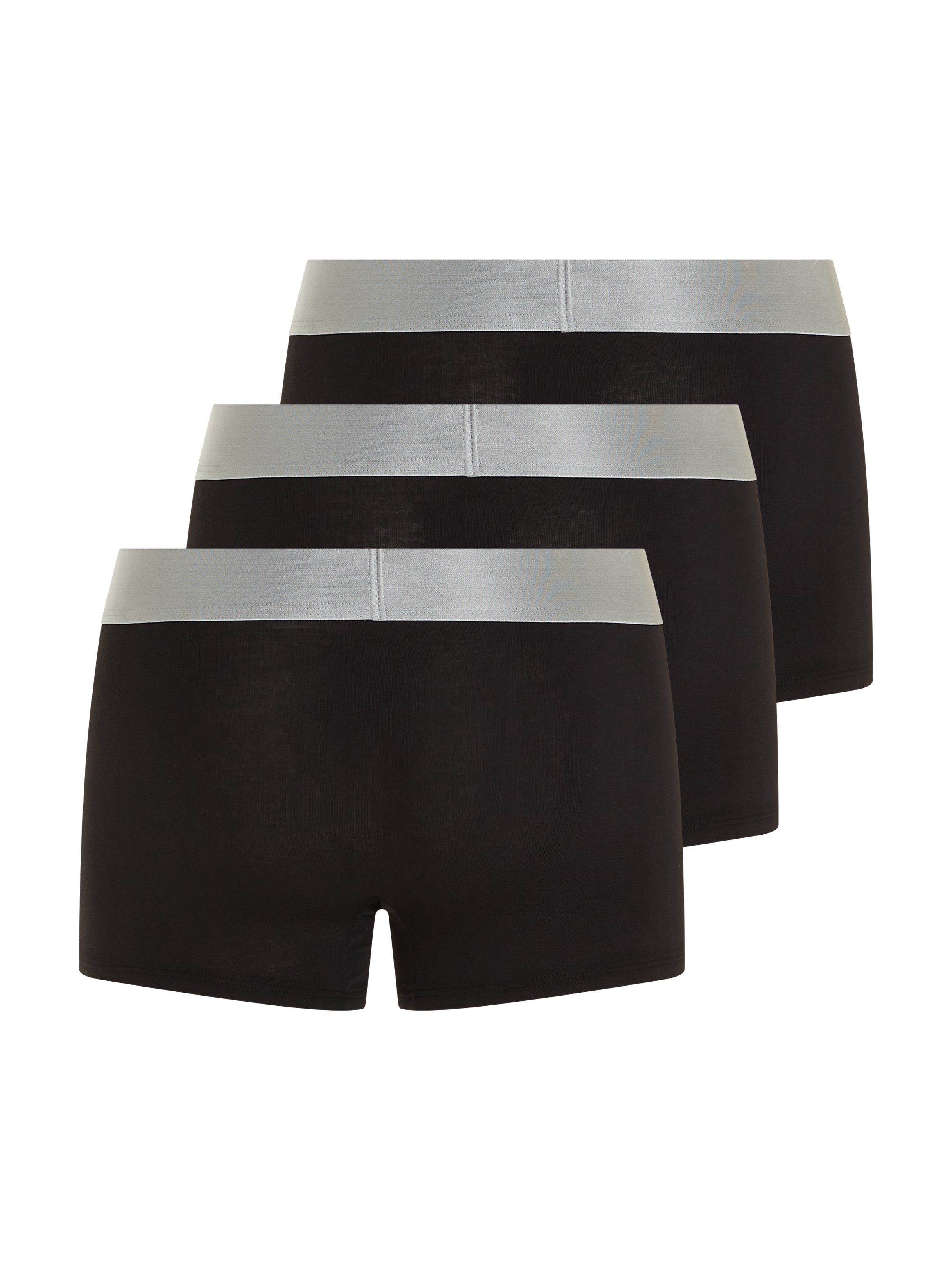 Klein dem schwarz 3-St., Logoschriftzug auf Underwear schwarz, Calvin 3er-Pack) Bund (Packung, schwarz, mit Trunk