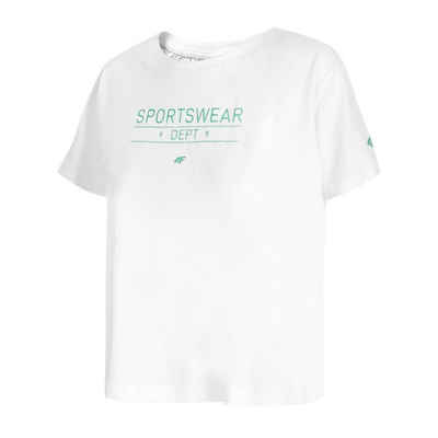 4F Oversize-Shirt Oversize Cropped T-Shirt mit Sportswear Aufdruck