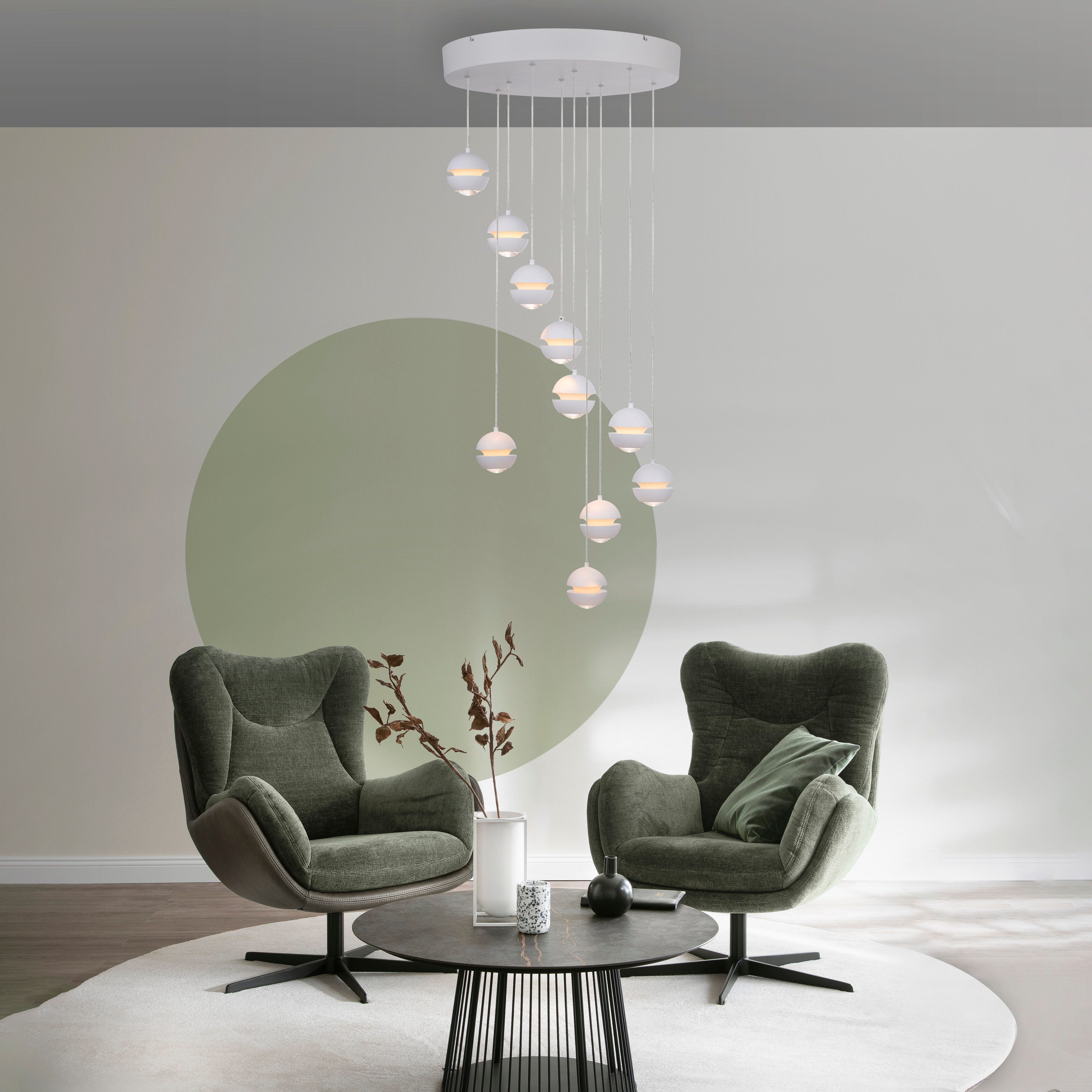 SCHÖNER WOHNEN-Kollektion LED Pendelleuchte LINI, Dimmfunktion, LED fest integriert, Warmweiß, SCHÖNER WOHNEN Kollektion, 3-Stufen Dimmer, Comfort-Lift