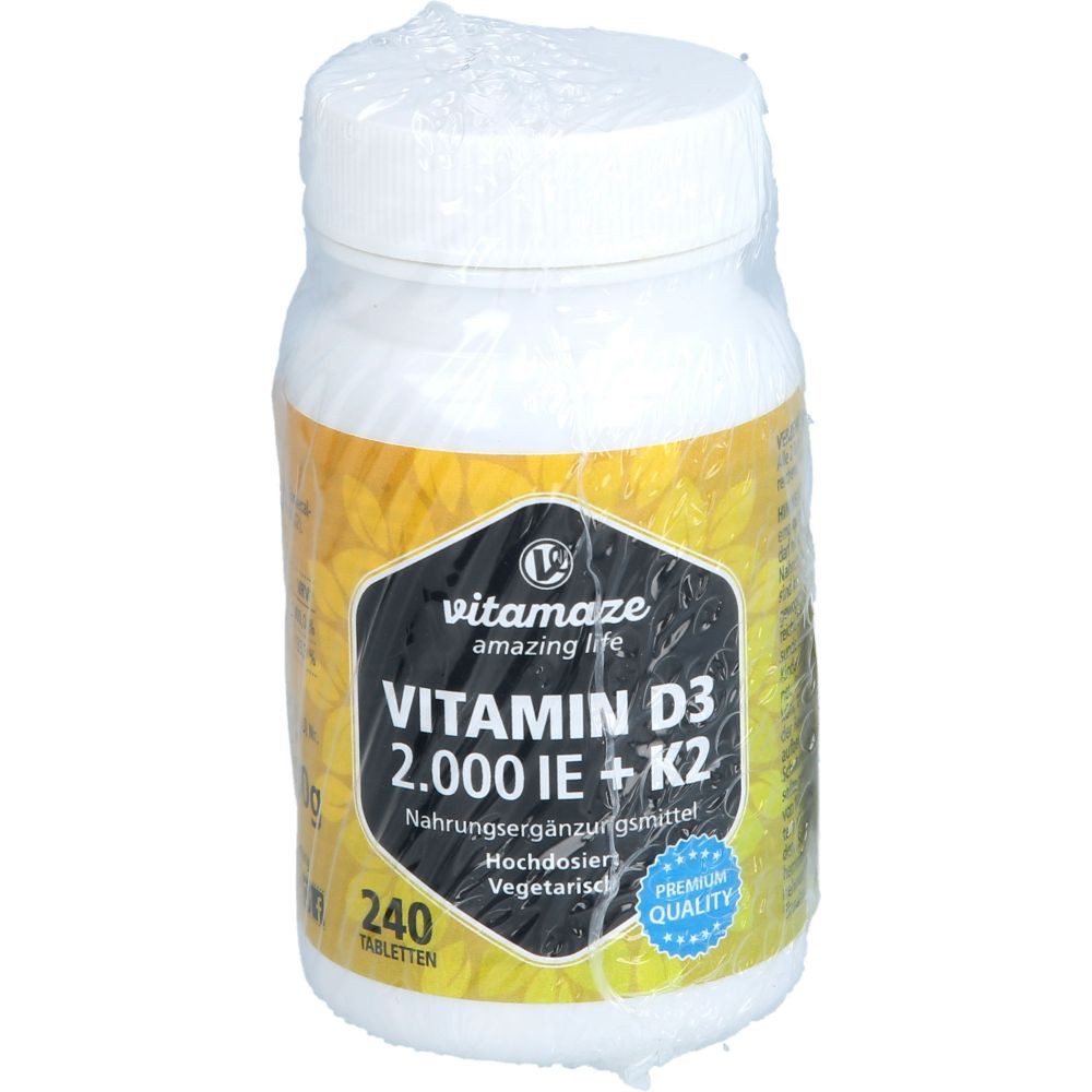 Vitamaze VITAMIN D3 K2 2000 I.E./100 μg hochdosiert Tabl. Tabletten, 240 St.