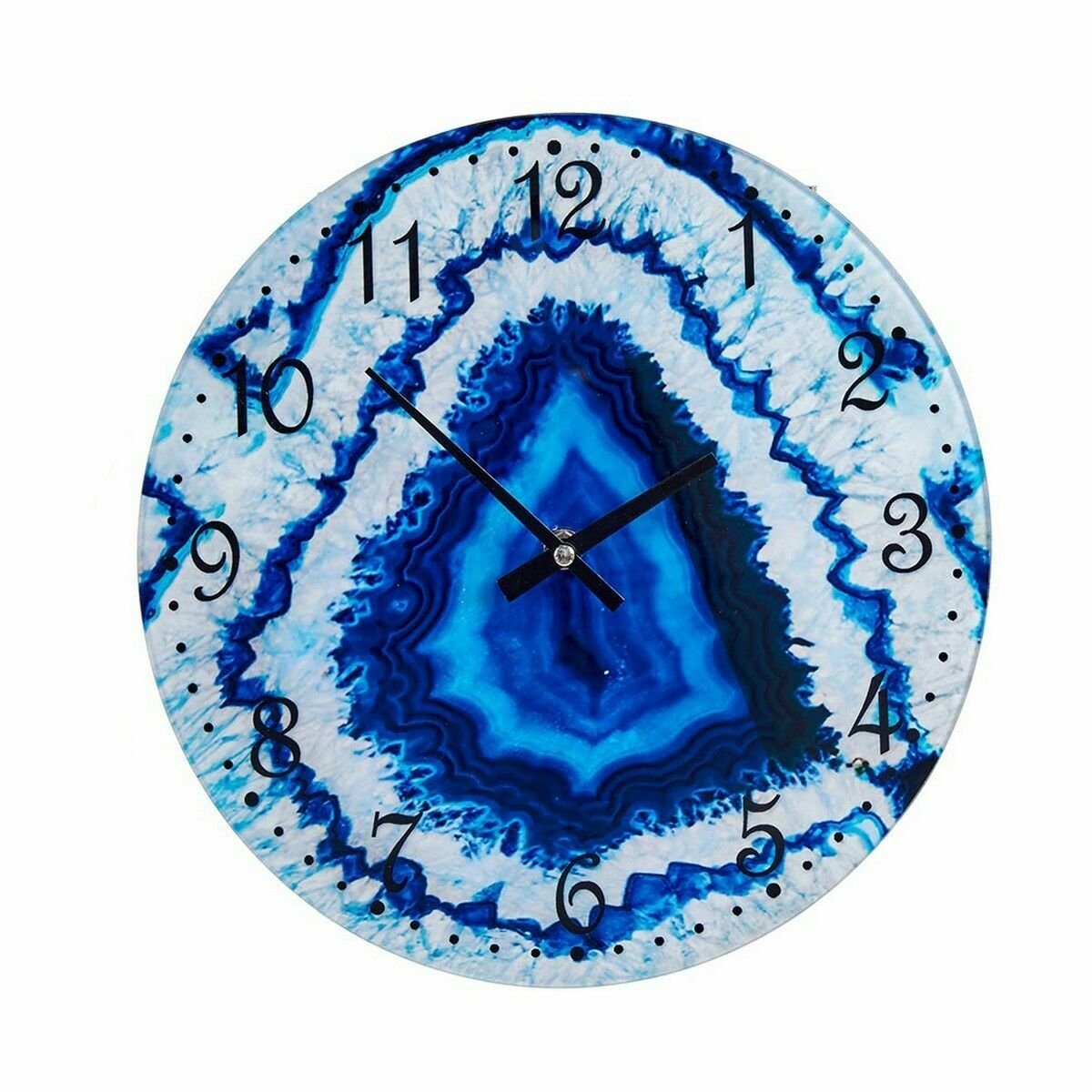 Gift Decor Uhr Wanduhr Glas x 30 4 cm 30 Stück 4 Blau Marmor x