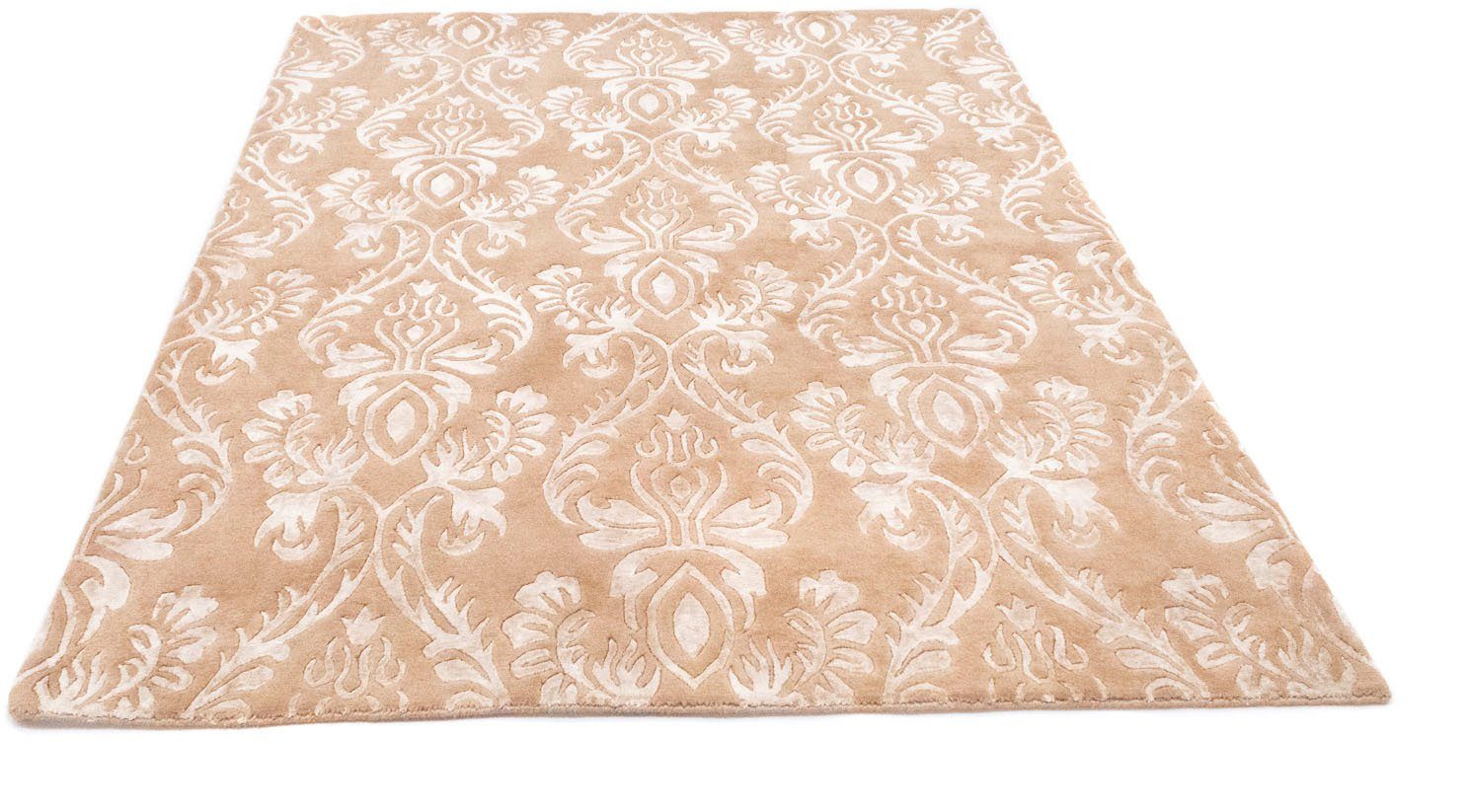 Wollteppich »Designer Teppich handgeknüpft beige«, morgenland, rechteckig, Höhe 10 mm, handgeknüpft-Otto