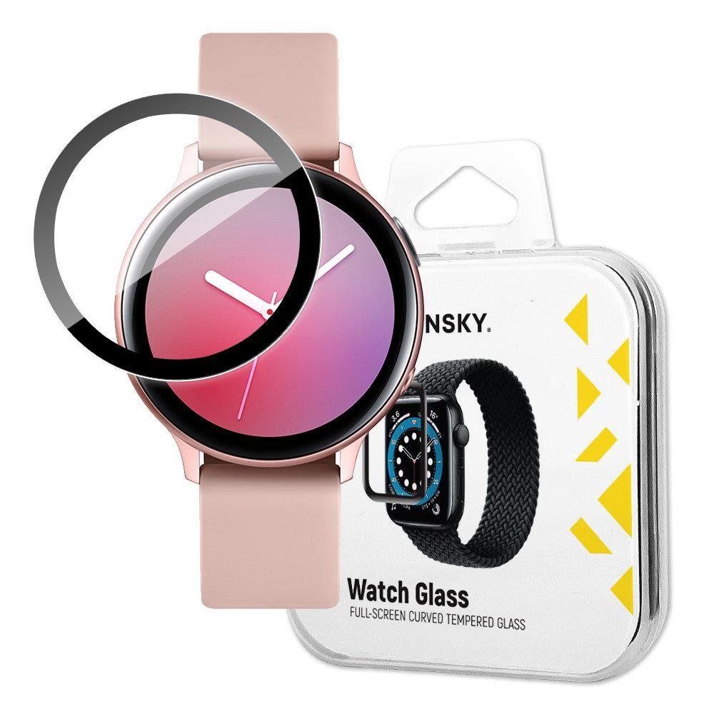 Wozinsky Displayschutzglas Schutzglas Full Glue Schwarz für Samsung Galaxy Watch Active 2 (40mm), 1 Stück
