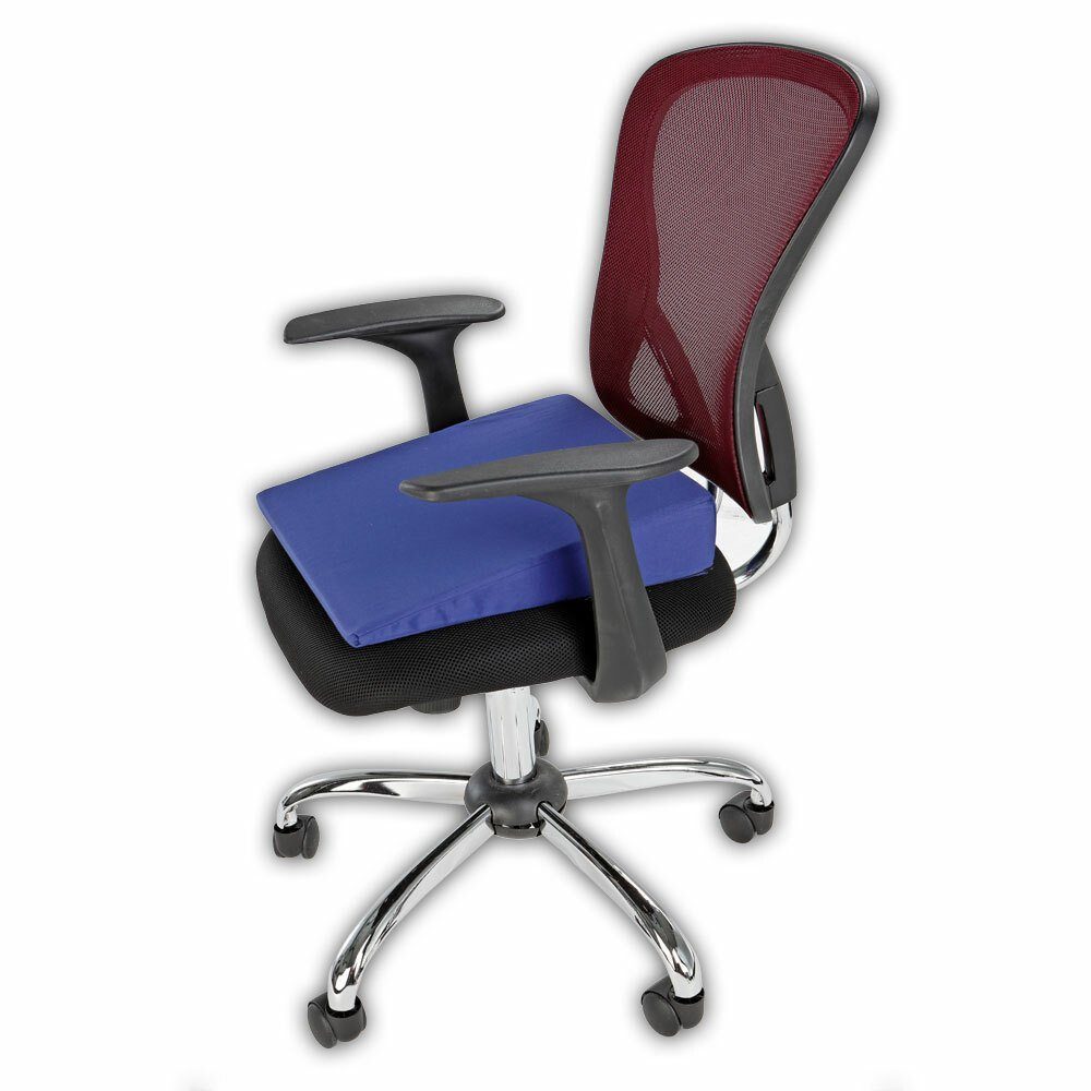 ELONEO Keilkissen für Stuhl 38cm, klimaregulierender Stoff, abnehmbarer Bezug