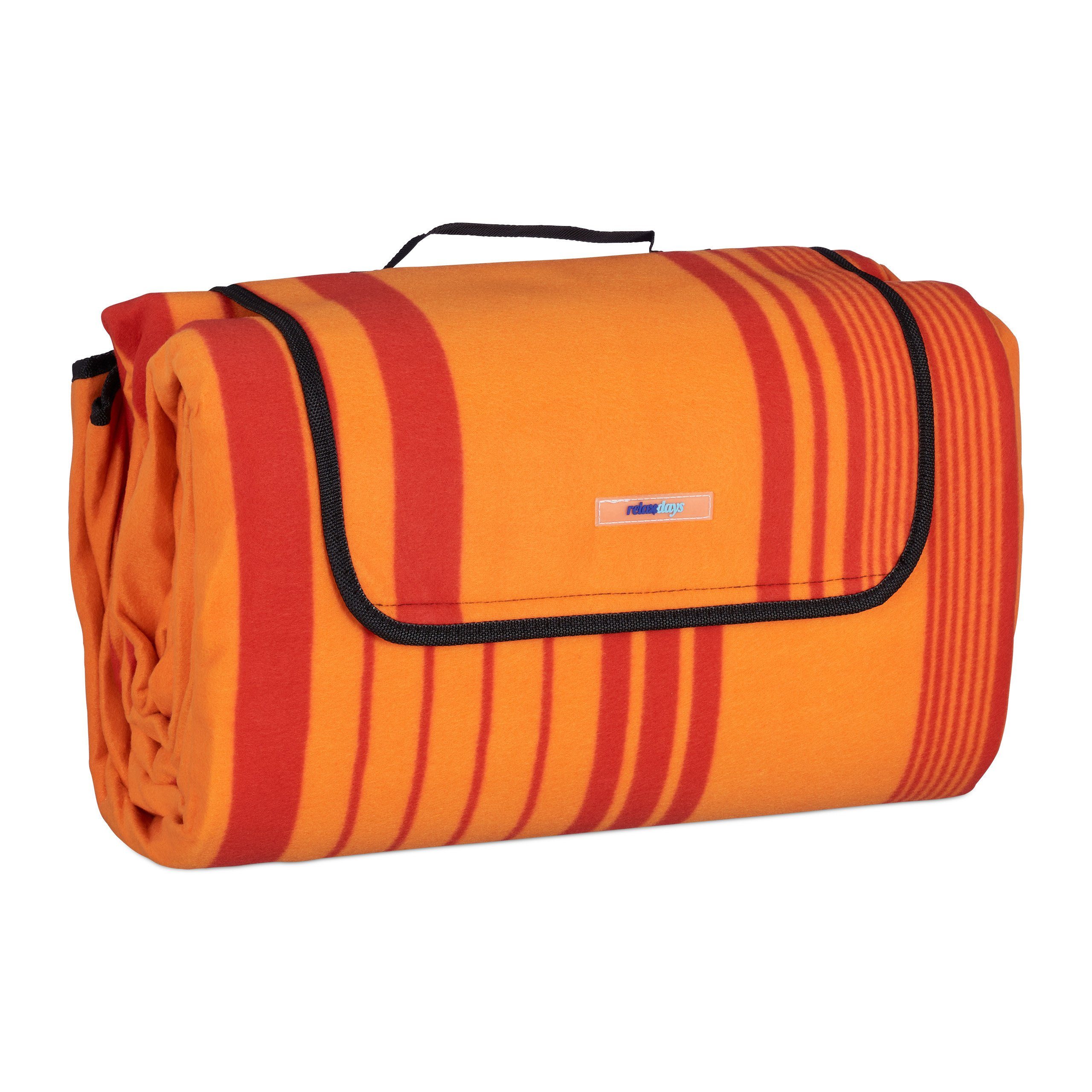 cm 200x300 orange/rot, Picknickdecke Picknickdecke XXL relaxdays