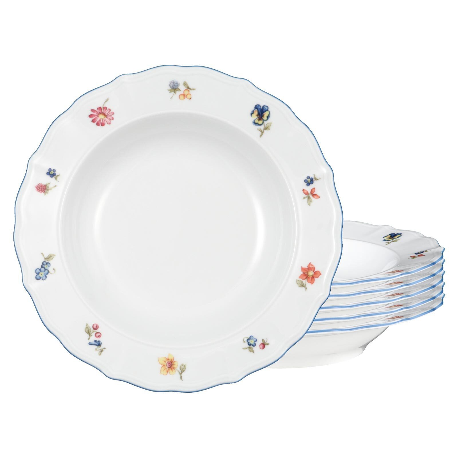 Seltmann Weiden Suppenteller Sonate Nostalgie Suppenteller ø 22,4 cm 6er Set, (6 St)